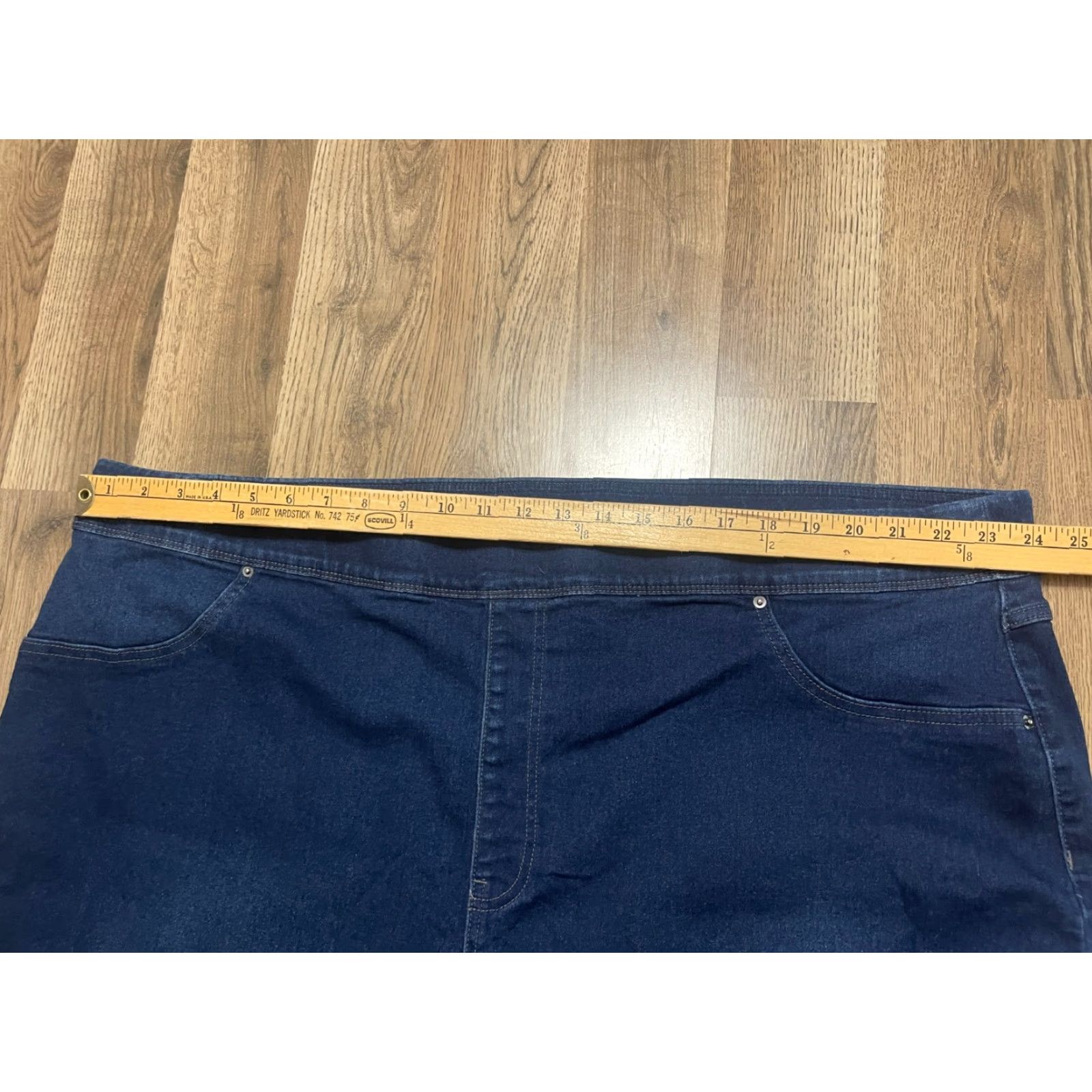 Vintage Terra & Sky Jeans Women's Size 4X Blue Denim Skinny Jeans Slim Regular Inseam 26.5 in Size 40" / US 18 - 6 Thumbnail