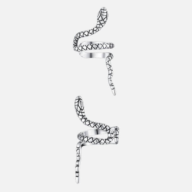 Jewelry Snake Modern Earrings One Pairs Chrome Jewelry Size ONE SIZE - 4 Thumbnail