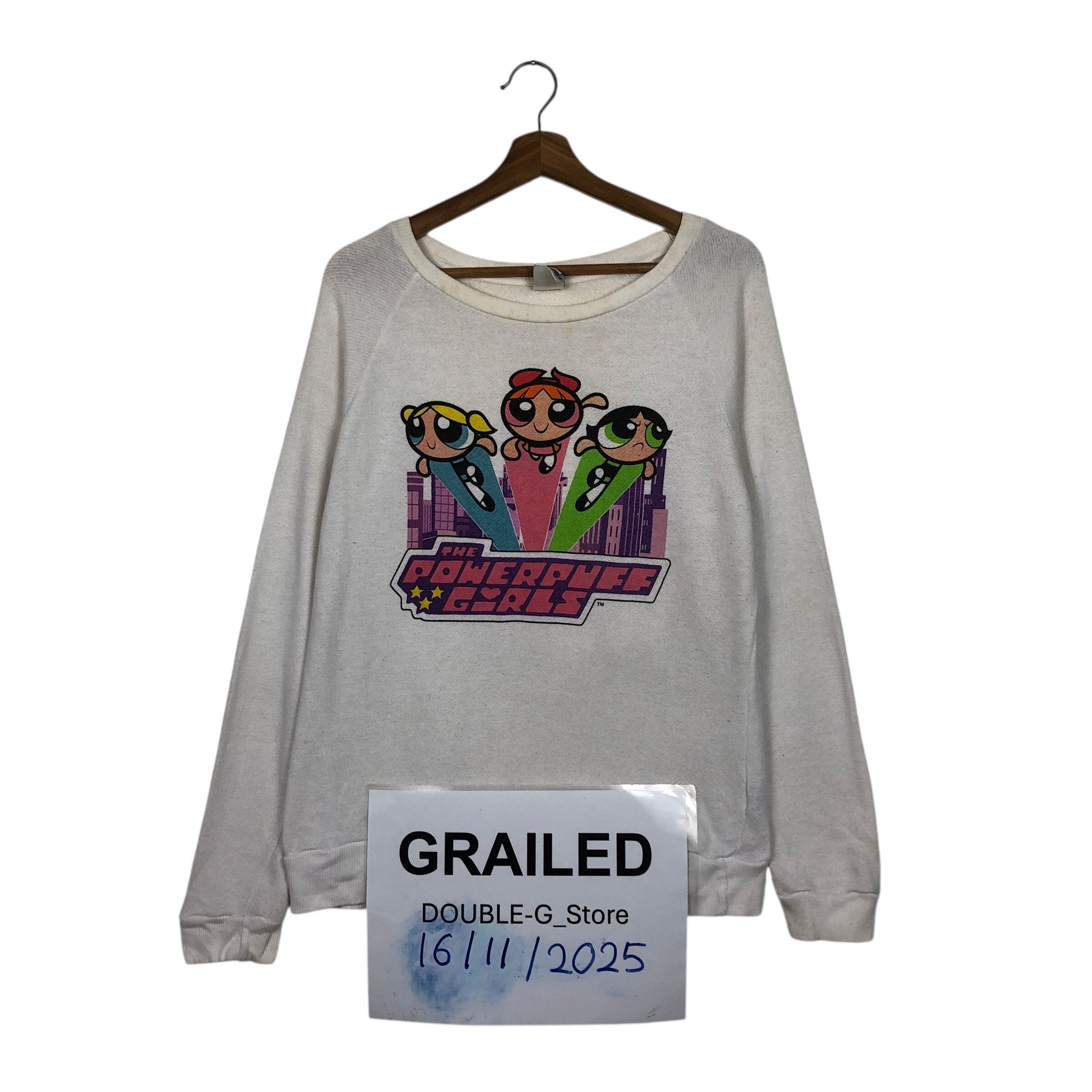 Japanese Brand 📌Vintage Sweatshirt Cartoon The Powerpuff Girls Big Logo Size US L / EU 52-54 / 3 - 1 Thumbnail