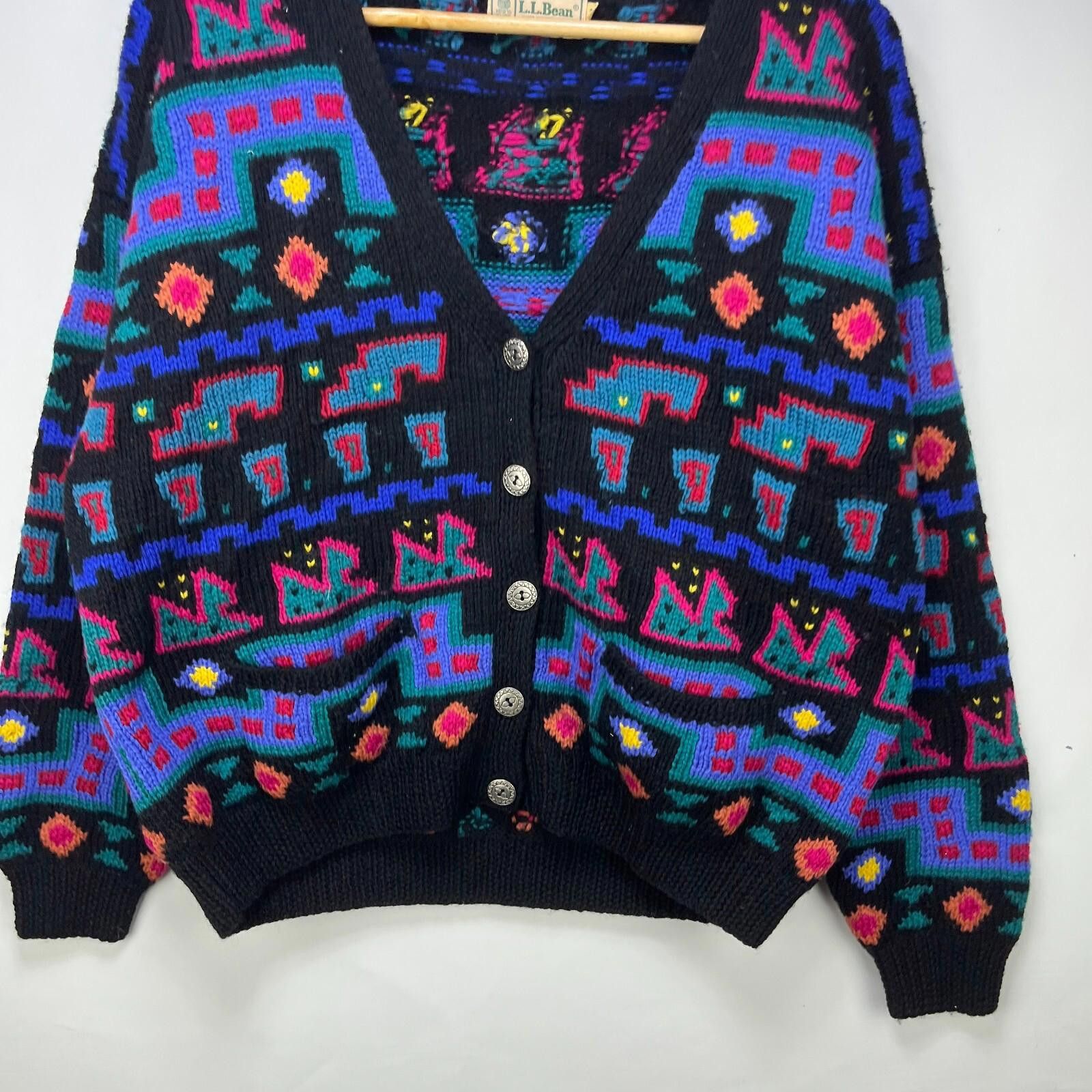 L.L. Bean Vintage 80s LL Bean Cardigan Knit Sweater Unisex Large Wool Size US L / EU 52-54 / 3 - 2 Thumbnail