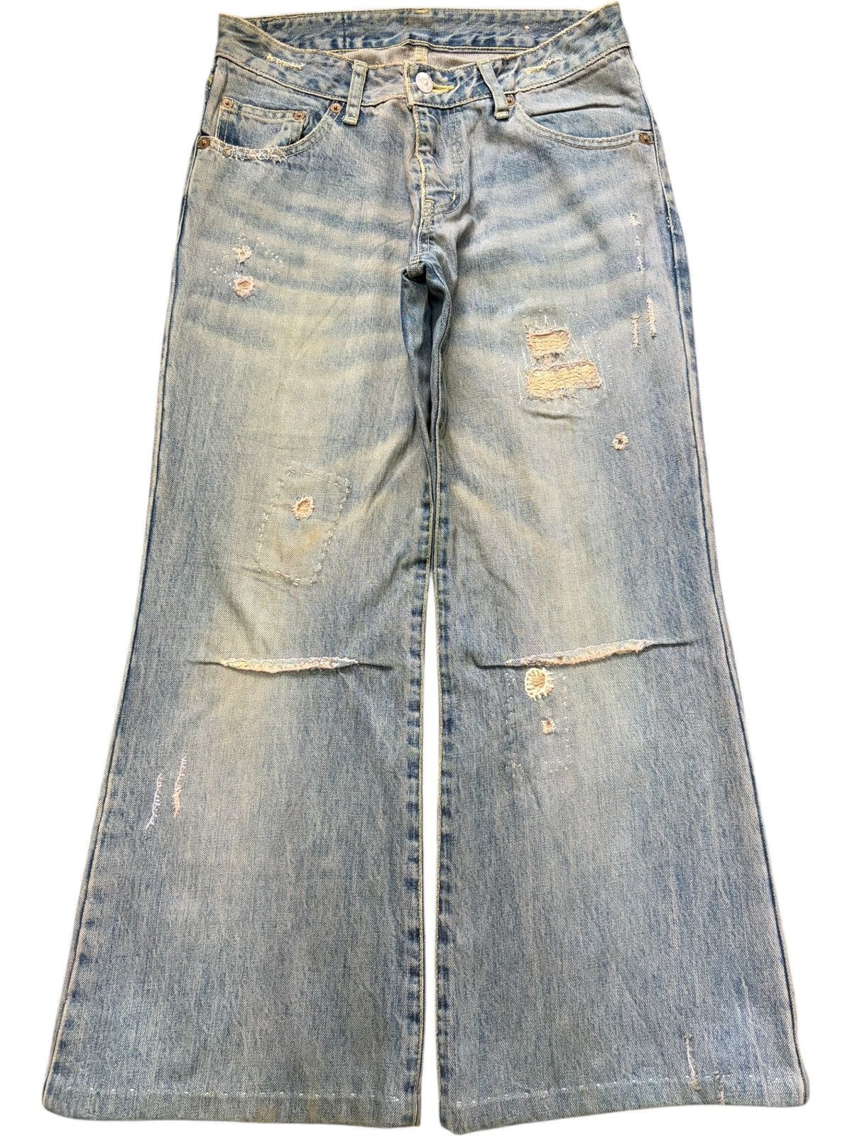ATSURO TAYAMA Vintage Atsuro Tayama Mud Wash Distress Flare Jeans Size 28" / US 6 / IT 42 - 1 Thumbnail