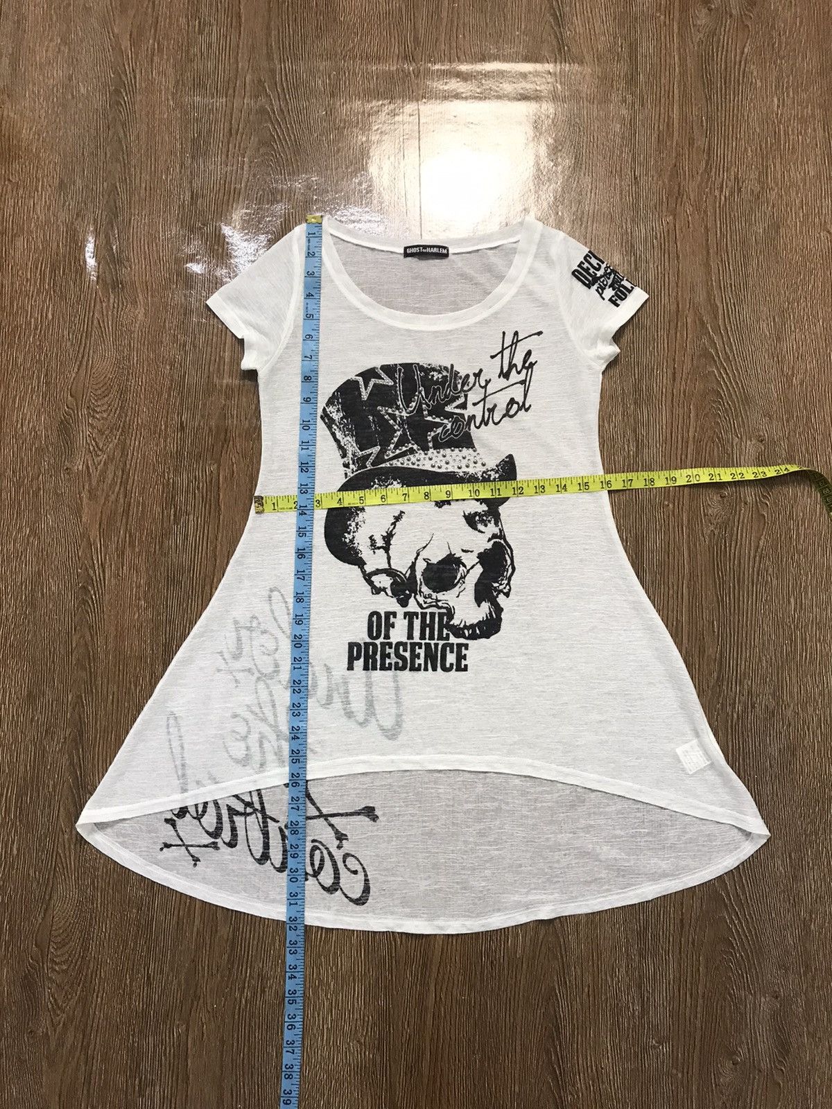 If Six Was Nine × KMRii × Le Grande Bleu (L.G.B.) Ghost Of Harlem White Skull Big Print Tshirt Size US XS / EU 42 / 0 - 3 Thumbnail