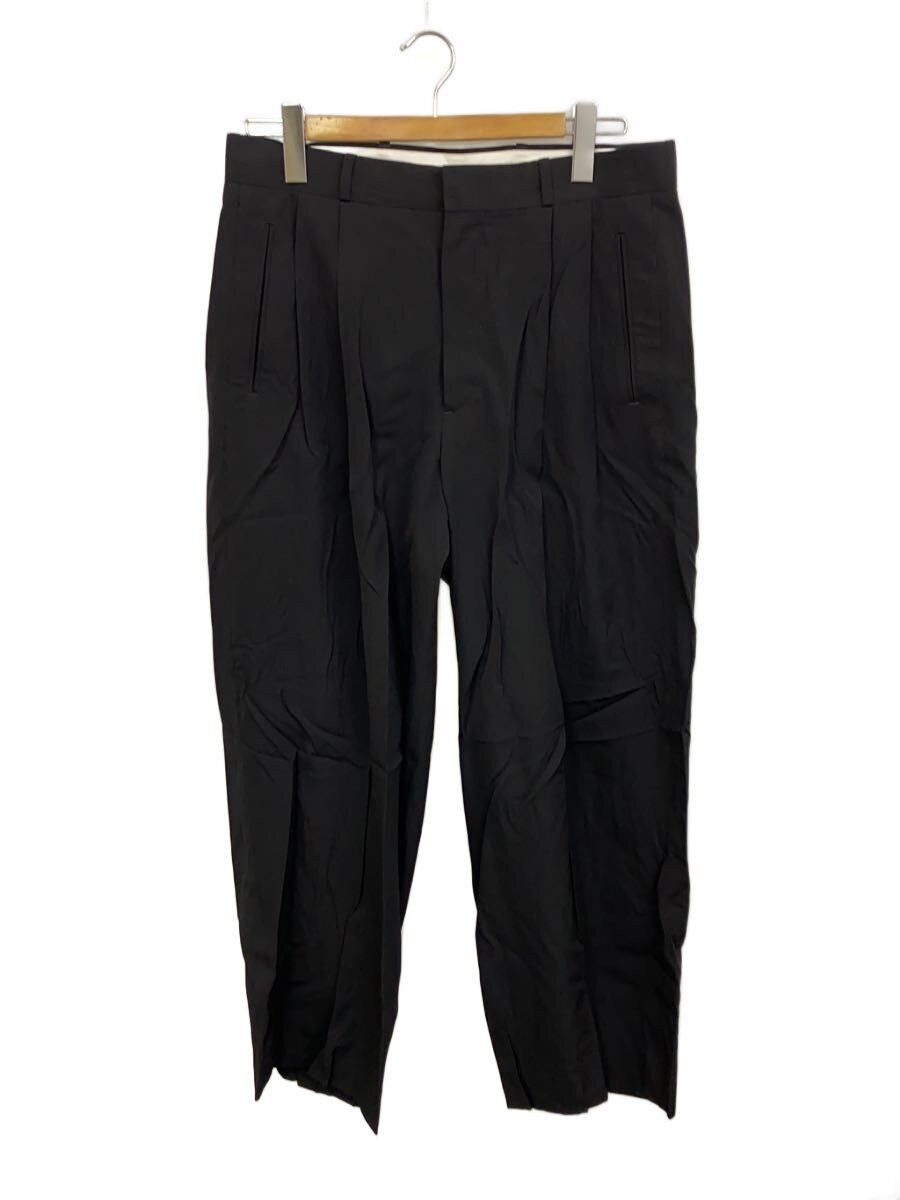 A.PRESSE Black Wool Rayon Wide Trousers 25ss Size US 30 / EU 46 - 1 Thumbnail