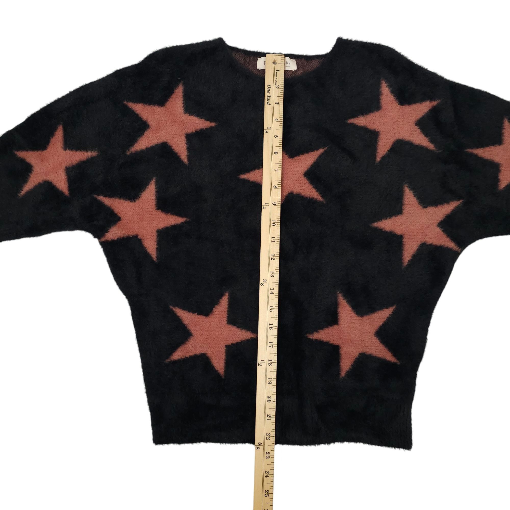 Other Philosophy Fuzzy Star Sweater Womens L Black Mauve Size L / US 10 / IT 46 - 3 Thumbnail