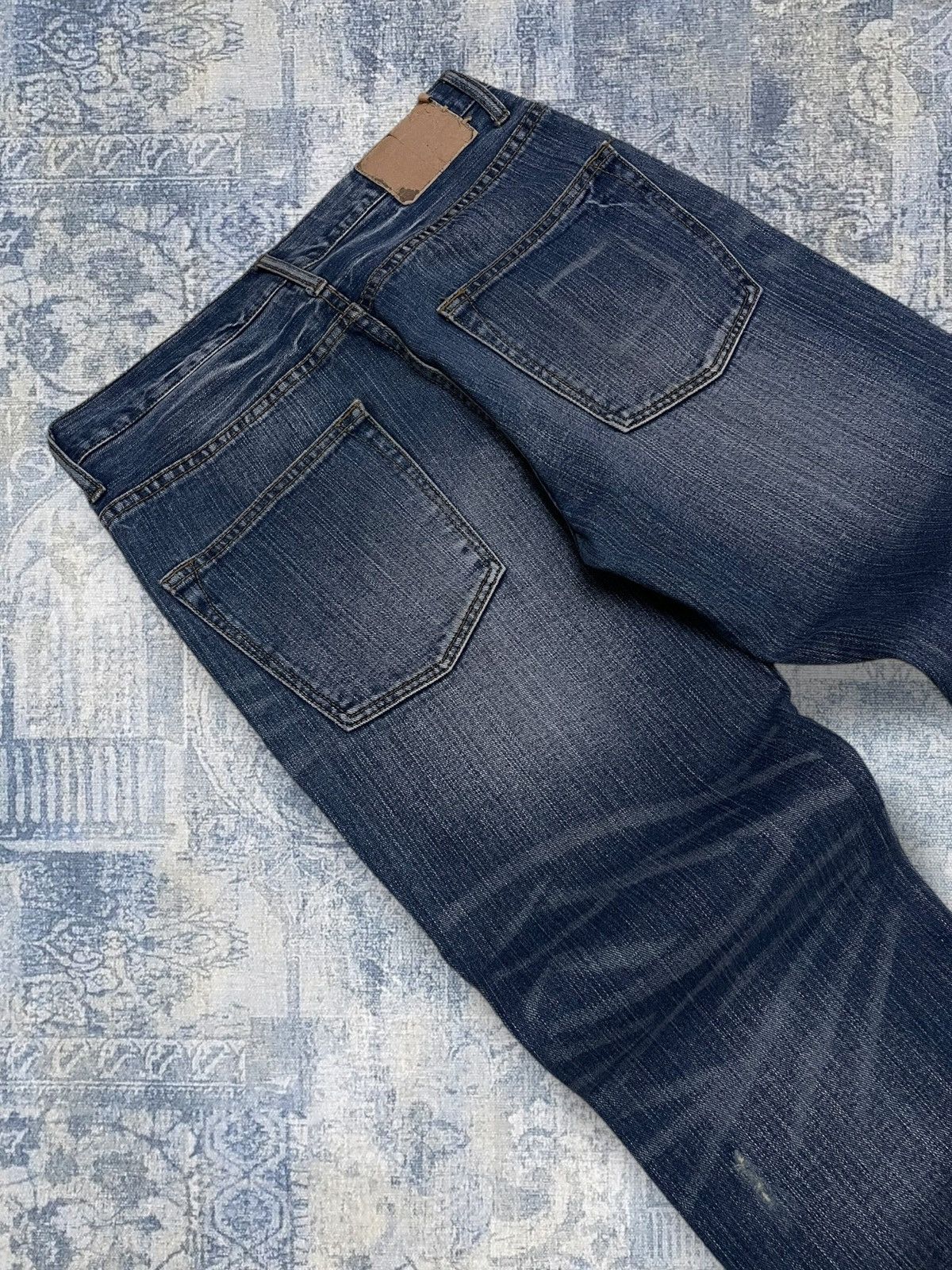 Japanese Brand Vintage 1990s Japan Designer Nylaus Distressed Patch Denim Size US 30 / EU 46 - 14 Thumbnail