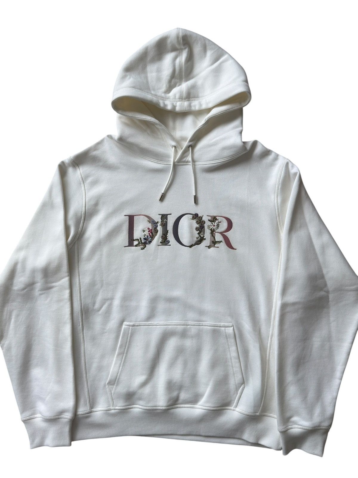 Dior Dior Flower Embroidered Logo White Sweatshirt Hoodie Size US XL / EU 56 / 4 - 3 Thumbnail