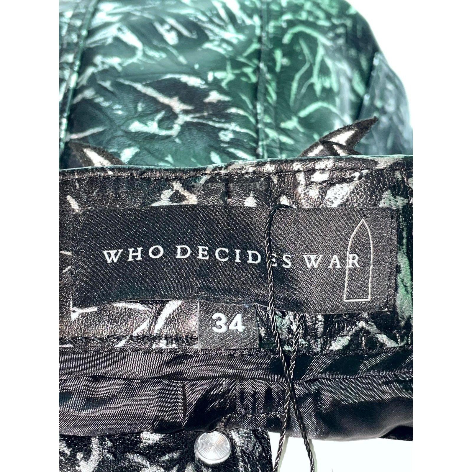 Who Decides War WDW Leather Black & Pure Silver Pants Size US 34 / EU 50 - 5 Thumbnail