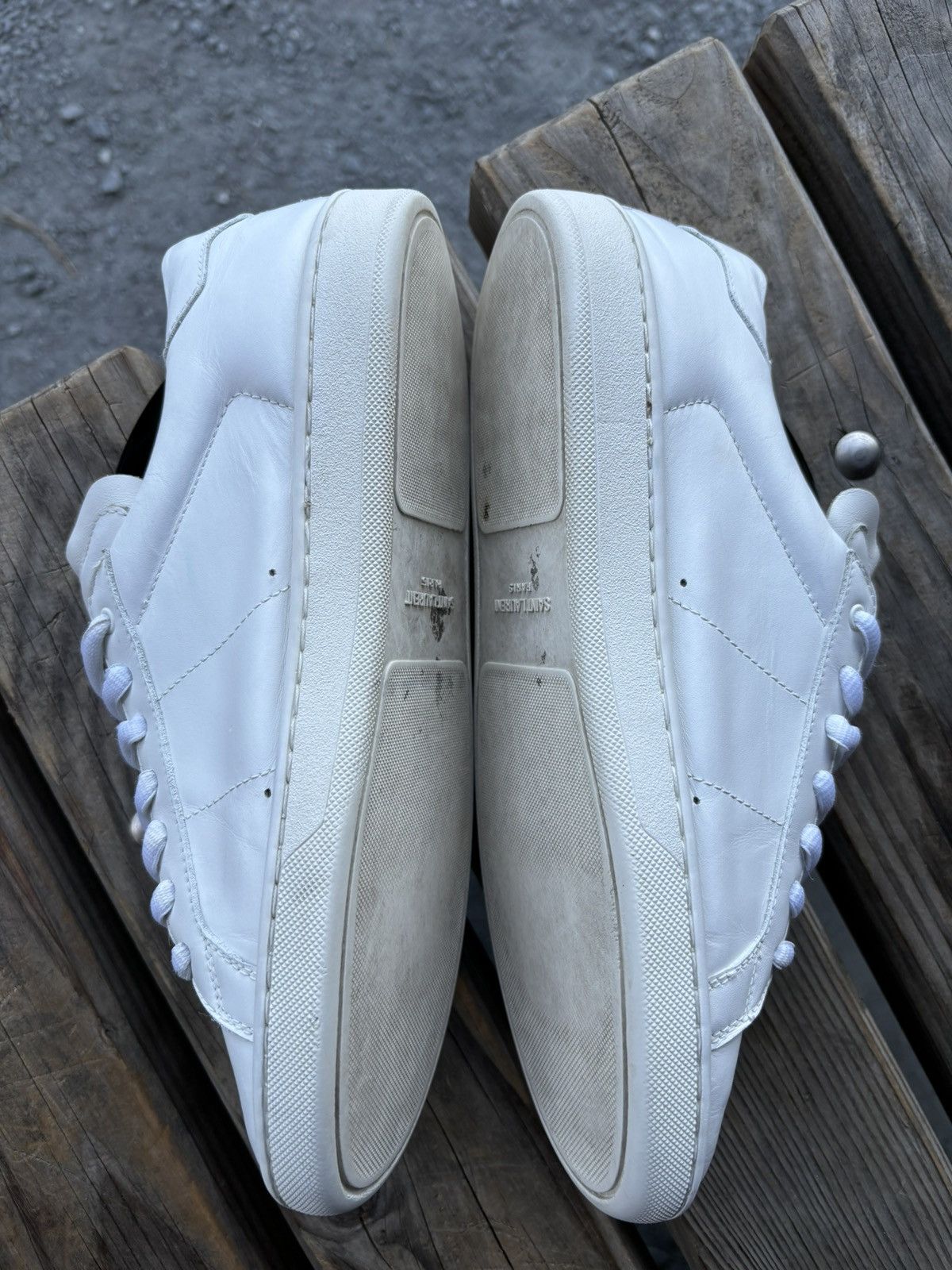Saint Laurent Paris YSL Paris SL/01 Signature Court Classic Leather Low Top Sneaker Shoes Trainers Size US 10 / IT 40 - 10 Thumbnail