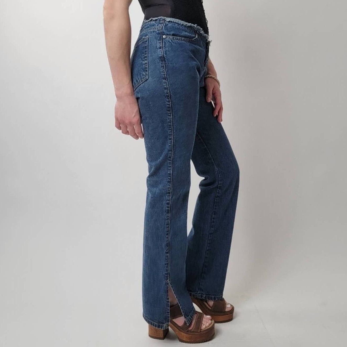 ESPIRIT Vintage Y2K ESPIRIT Raw Hem Low Rise Wide Leg Bellbottoms Size 30" / US 8 / IT 44 - 7 Thumbnail