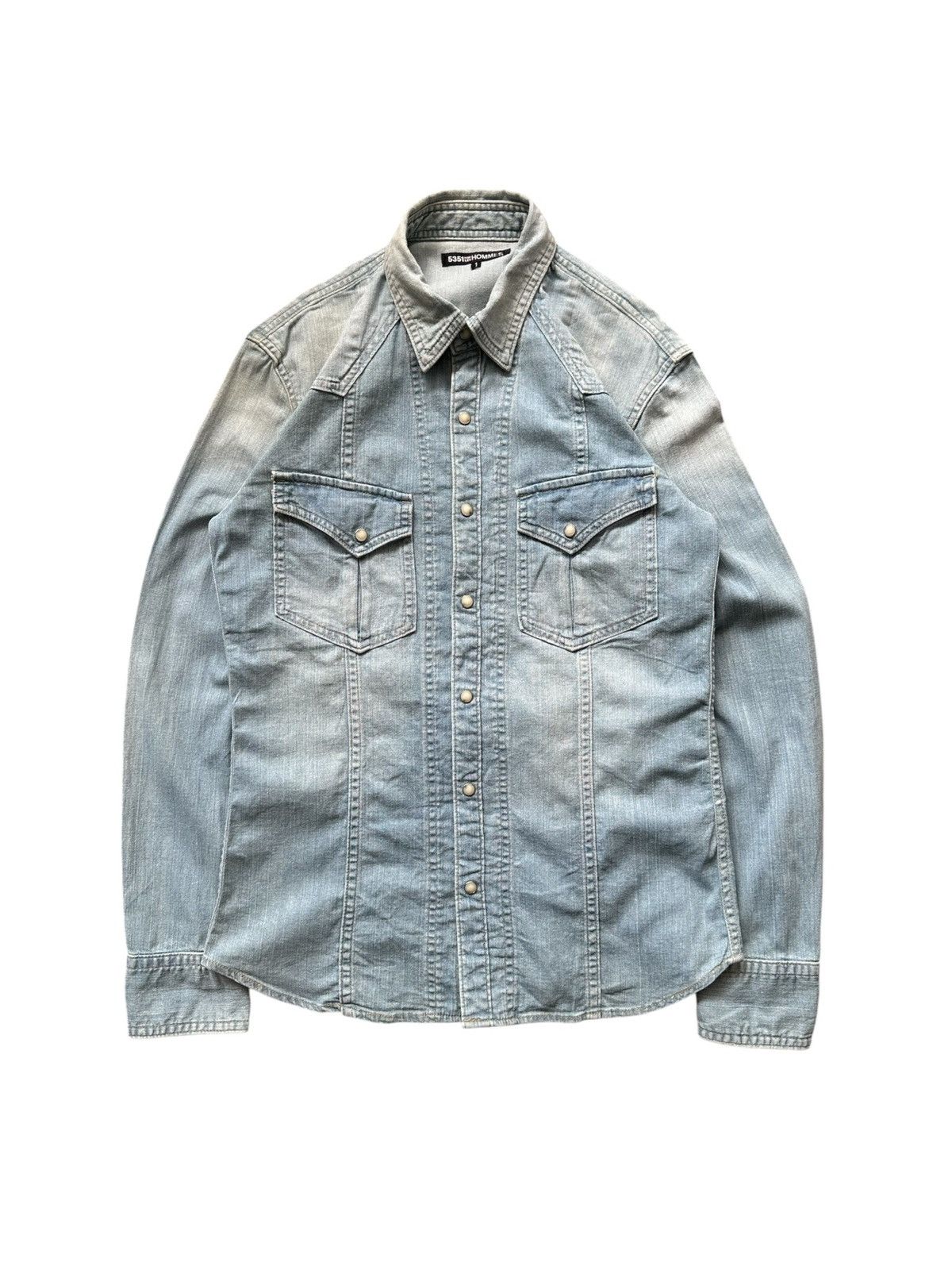 5351 POUR LES HOMMES Early 00’s 5351 stonewash denim shirt hediboy Size US M / EU 48-50 / 2 - 1 Thumbnail