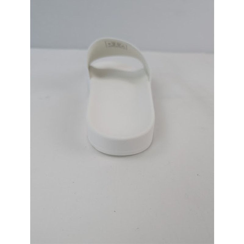 Balenciaga o1rshd1 Rubber Logo Pool Slide Sandals in White / Black 45 Size US 12 / EU 45 - 16 Thumbnail