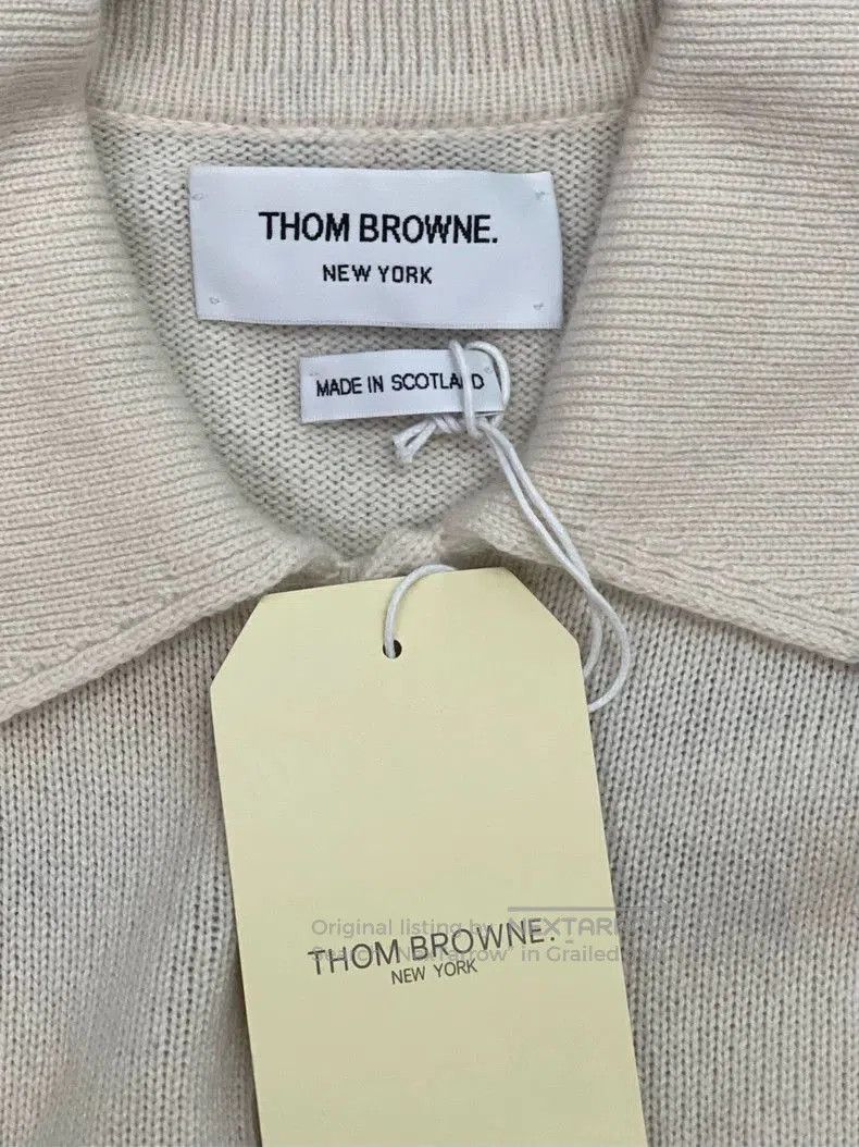 Thom Browne Thom Browne Beige Tennis Polo Sweater. Size US S / EU 44-46 / 1 - 2 Thumbnail