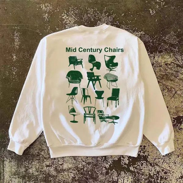 Japanese Brand Etsuko x Maki Mid-Century Chair Print Sweatshirt Size US L / EU 52-54 / 3 - 1 Thumbnail