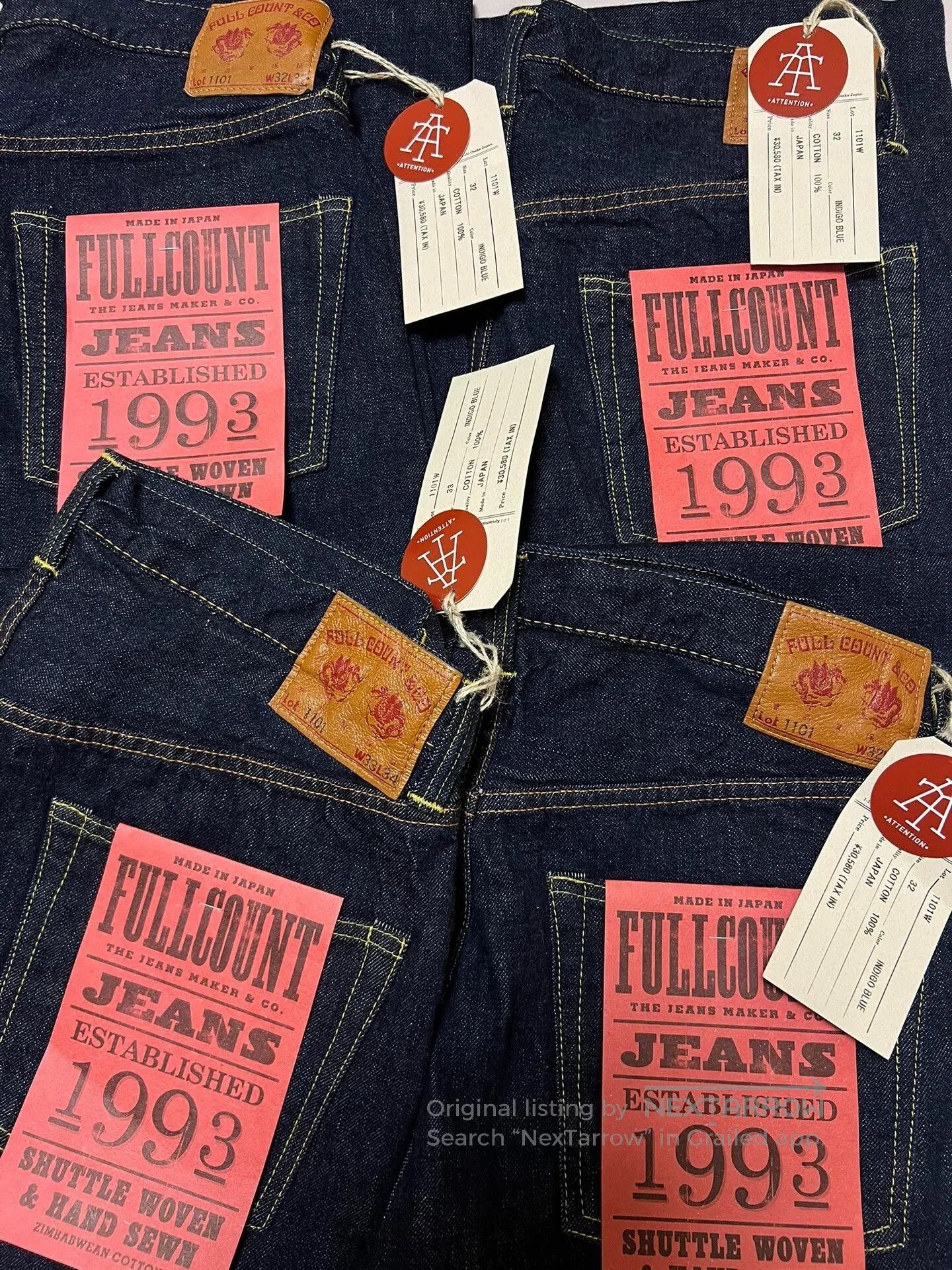 Full Count & Co. Fullcount High Waist Straight Leg Jeans. Size US 32 / EU 48 - 1 Thumbnail