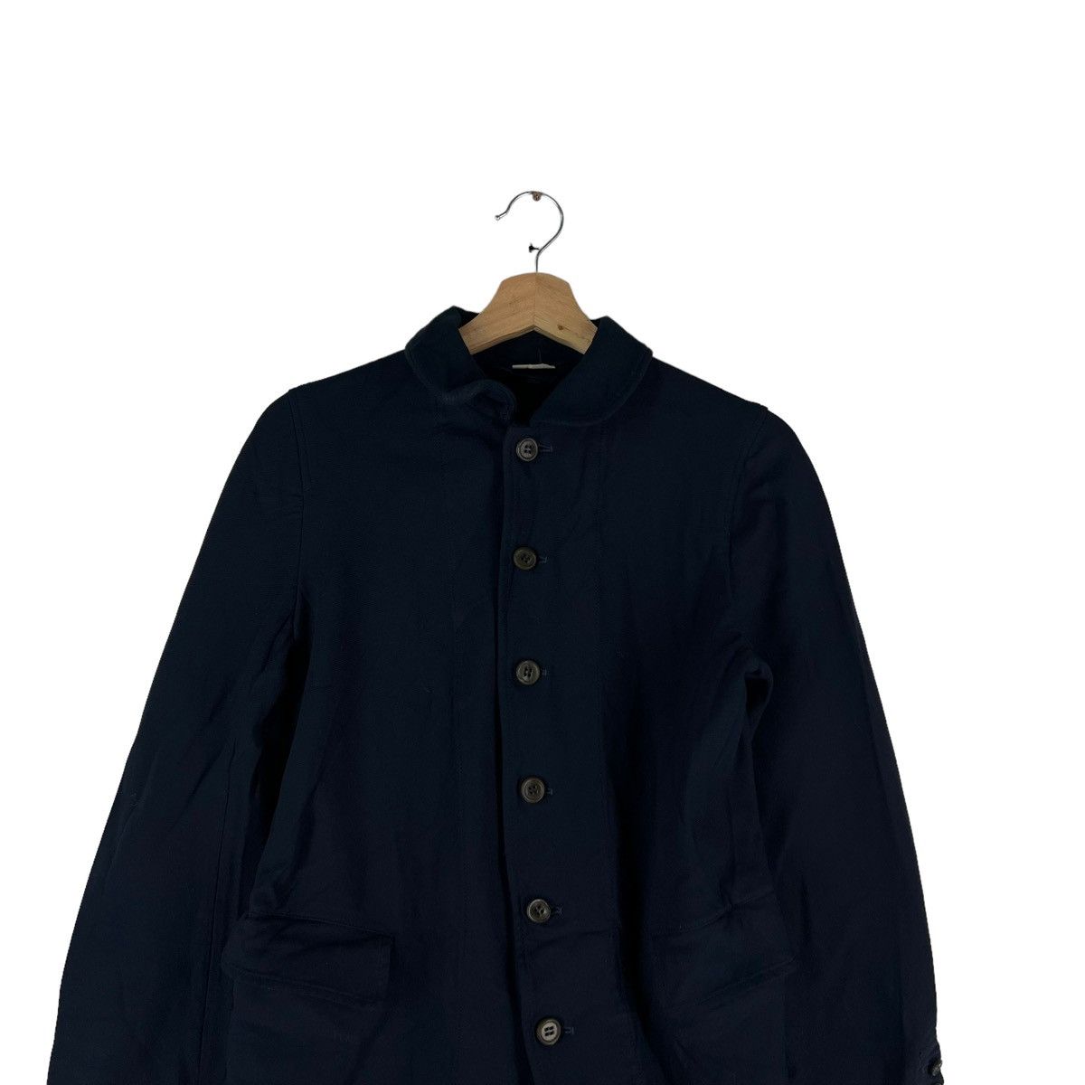 Comme des Garcons 🔥Rich Black - Vtg 80’s Long Jacket Asymmetrical Button Size M / US 6-8 / IT 42-44 - 7 Thumbnail