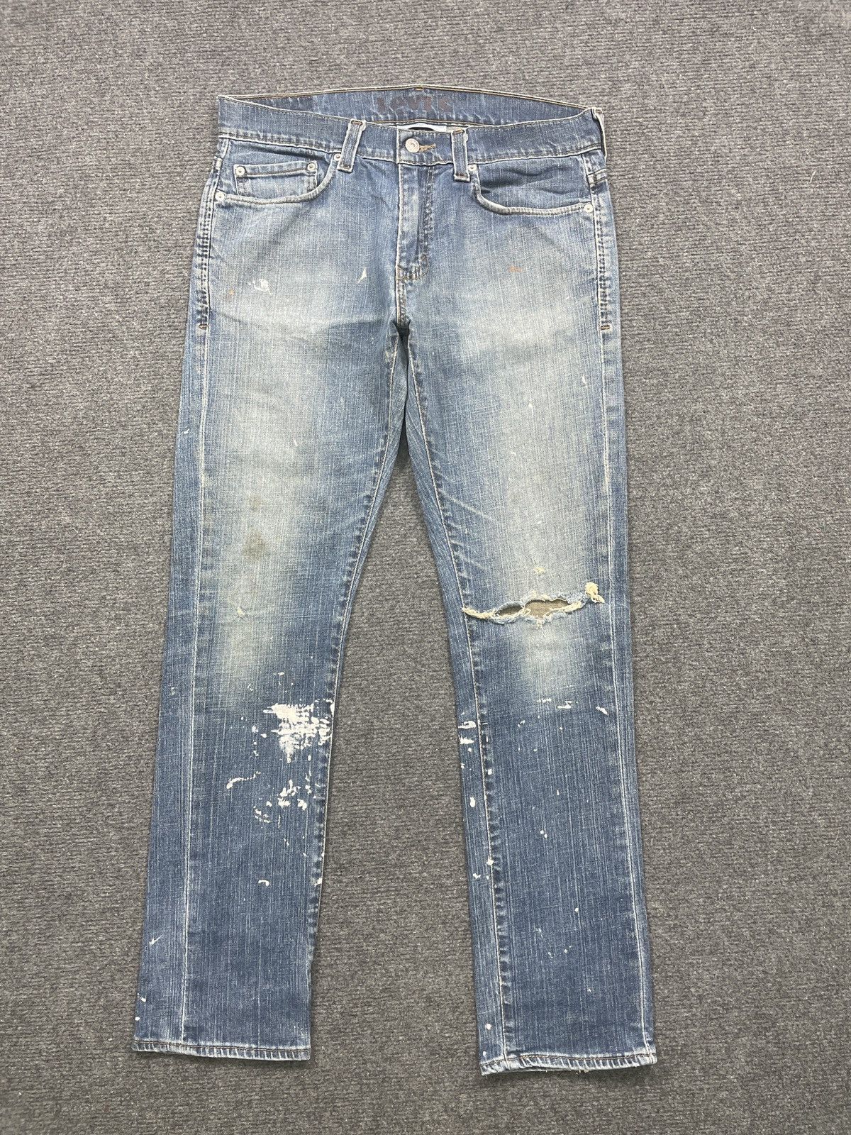 image of Levis 511 Skinny Faded Blue Jeans in Blue Denim, Men's (Size 33)