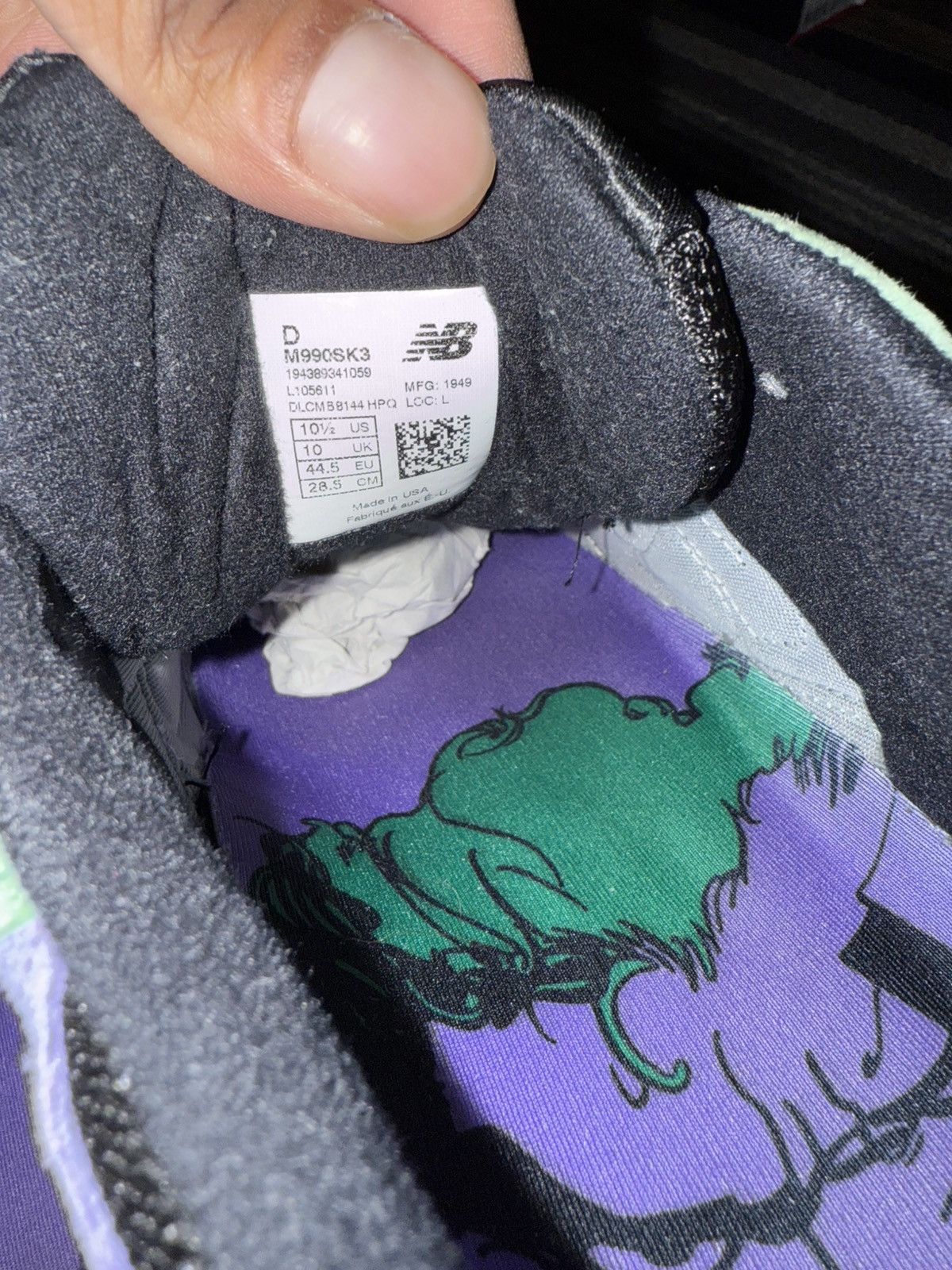 New Balance × Stray Rats Stray Rats x 990v3 Made in USA 'The Joker' Size US 10.5 / EU 43-44 - 5 Thumbnail