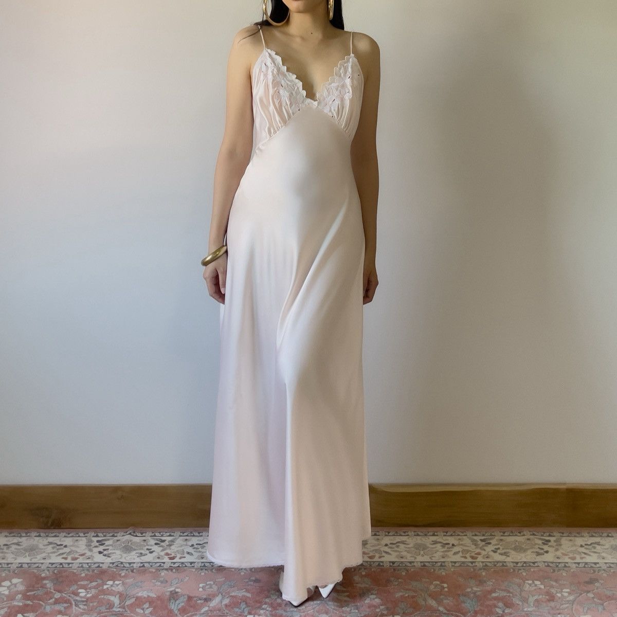 Victoria's Secret Victoria’s Secret 1980s Blush Pink Satin Slip Gown (L) Size L / US 10 / IT 46 - 6 Thumbnail
