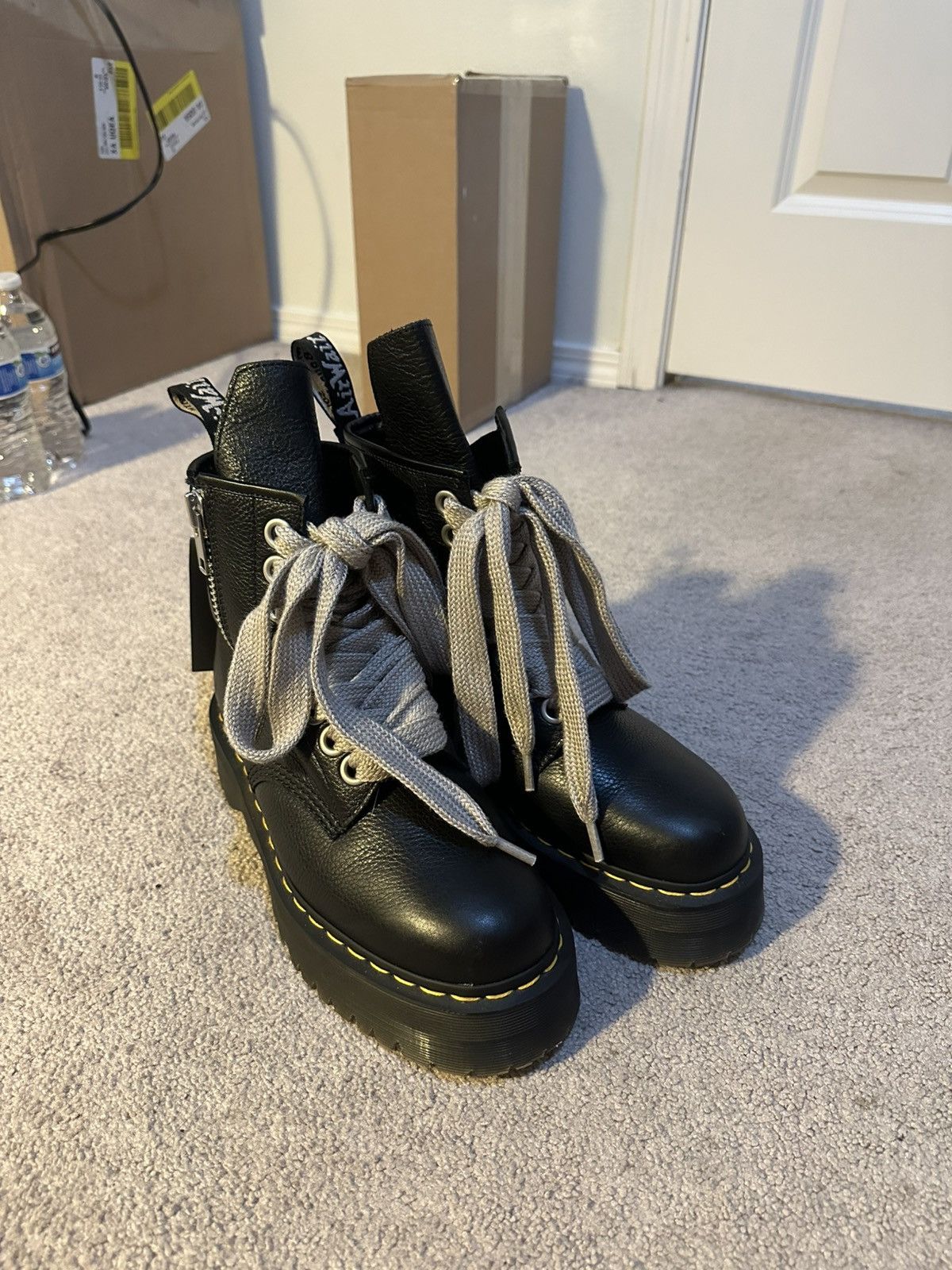 靴 Rick Owens x Dr.Martens UK9.5 RICK OWENS x DOC MARTENS JUMBO PENTA LACE BOOTS 'BLACK