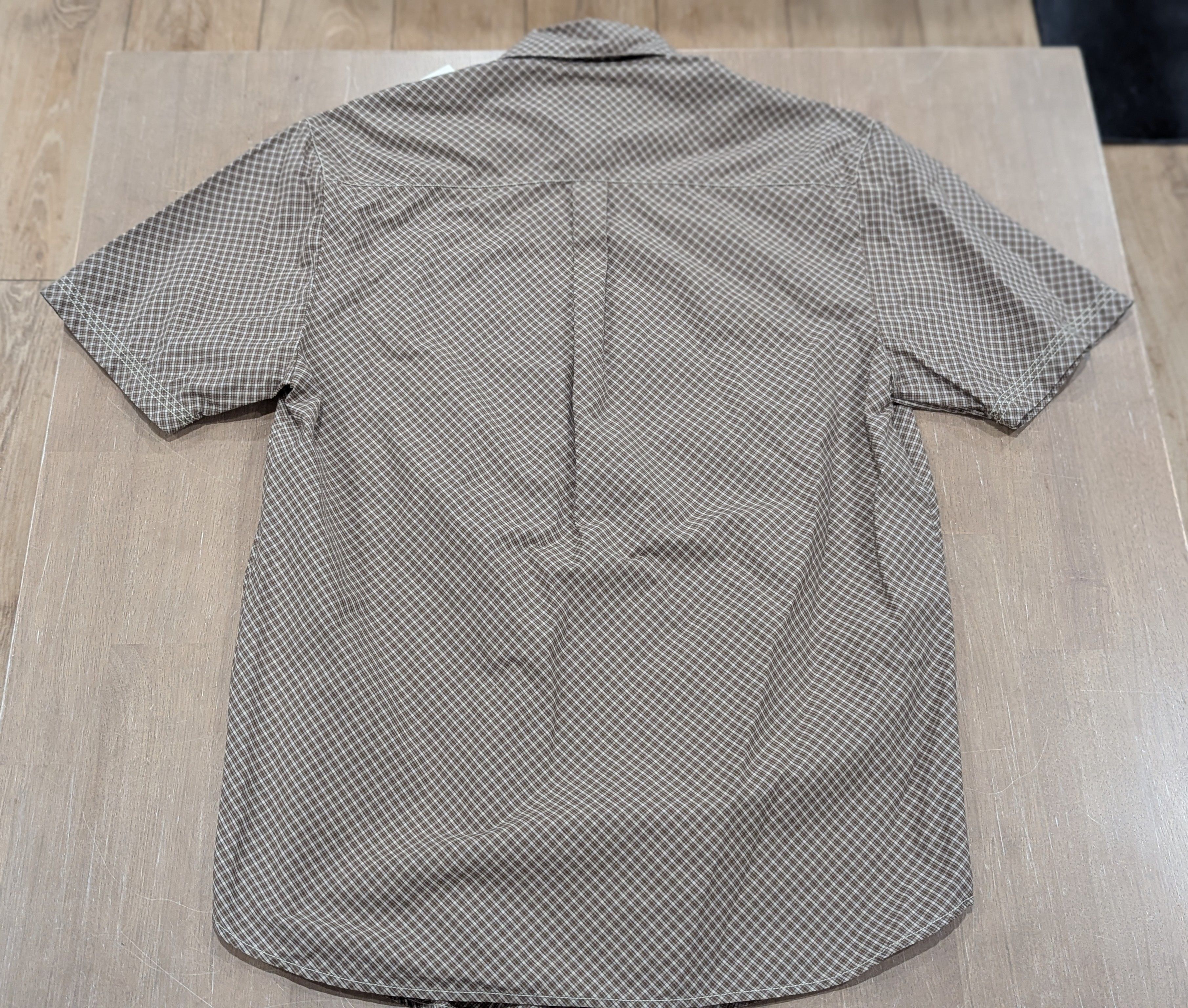 ERL ERL Micro Plaid Longline Button Up Sport Shirt Brown Medium Size US M / EU 48-50 / 2 - 4 Thumbnail