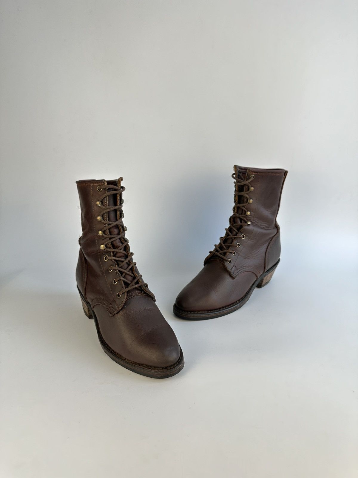Durango Durango 10M Leather Packer Boots Lace Up Western Vibram Sole Size US 10 / IT 40 - 2 Thumbnail