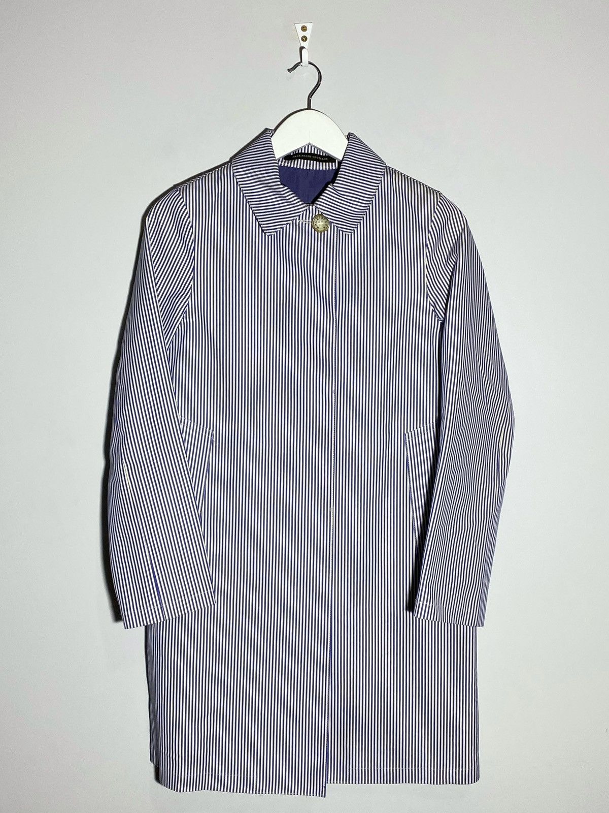 Mackintosh Mackintosh Trench Rain Coat Cotton Bonded Striped Jacket Size XS / US 0-2 / IT 36-38 - 1 Thumbnail