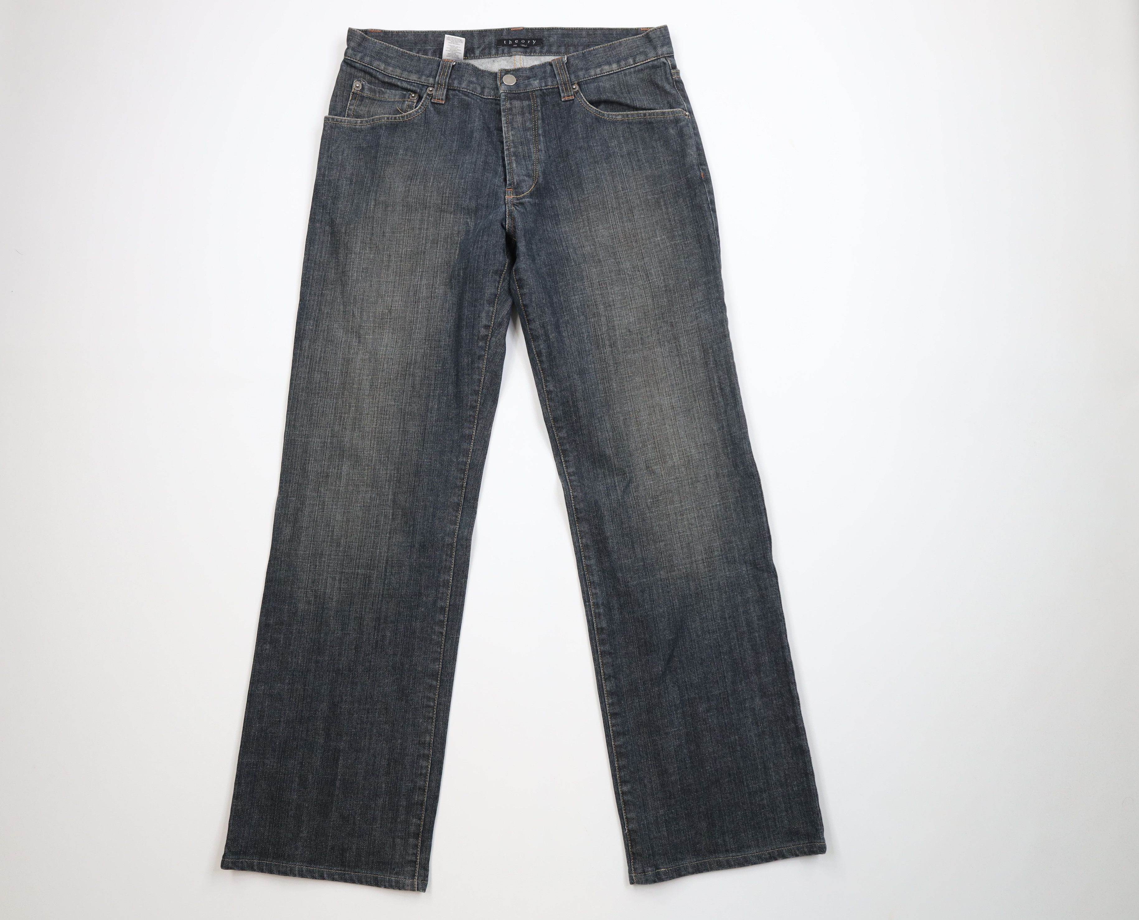 Theory Theory Button Fly Slim Jim Wide Leg Denim Jeans Pants Blue Size US 32 / EU 48 - 1 Thumbnail