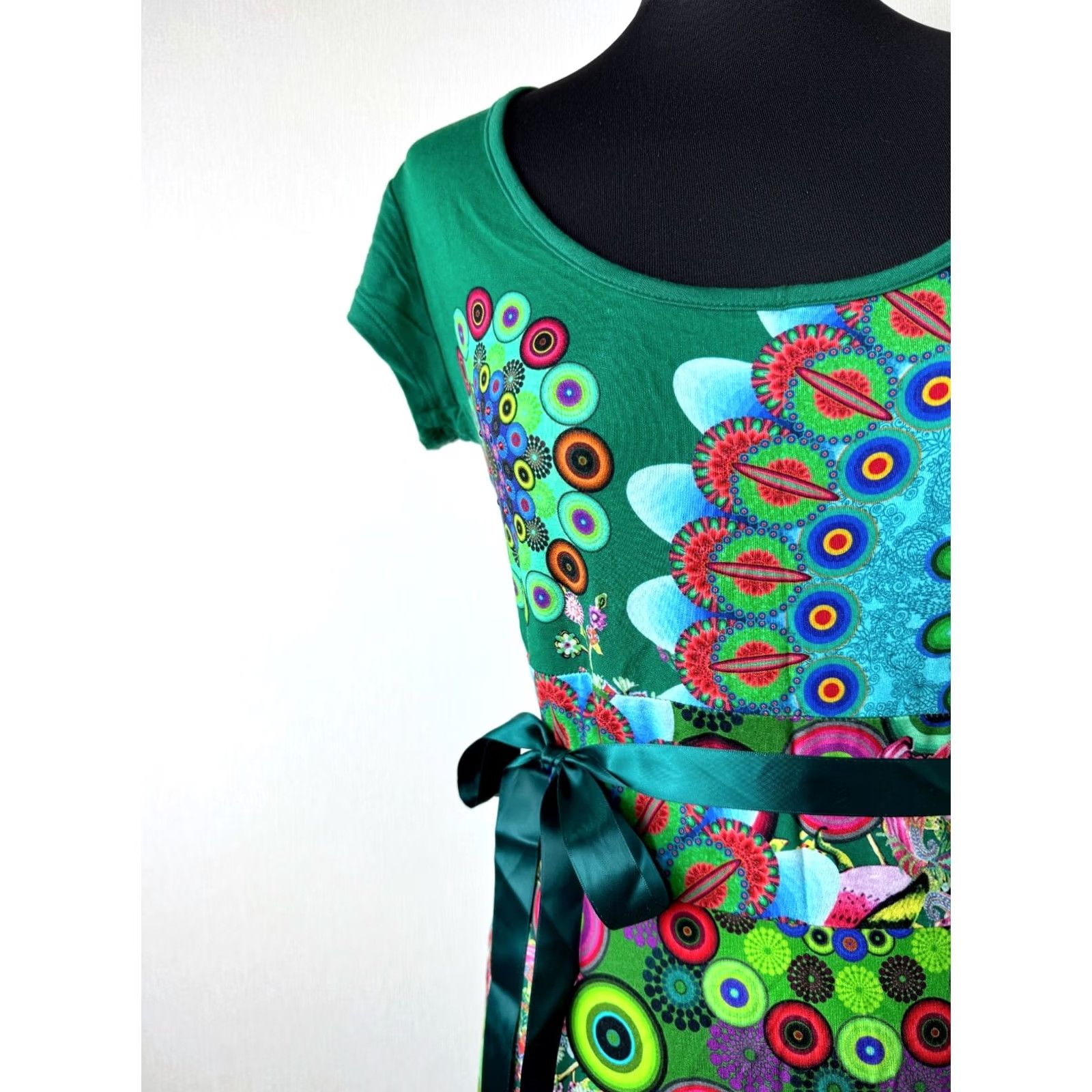 Desigual Desigual Regina green dress Size L womens 61V21K1 Size L / US 10 / IT 46 - 2 Thumbnail