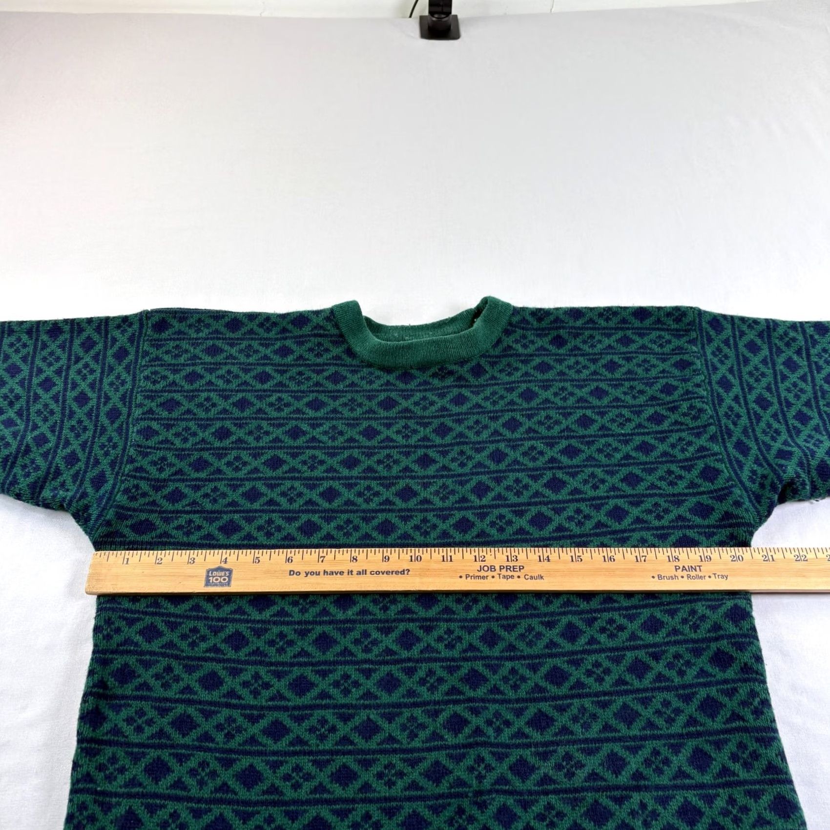 Gap VINTAGE GAP Wool Sweater Mens M Green Blue Fair Isle Crew Neck Pullover Size US M / EU 48-50 / 2 - 3 Thumbnail