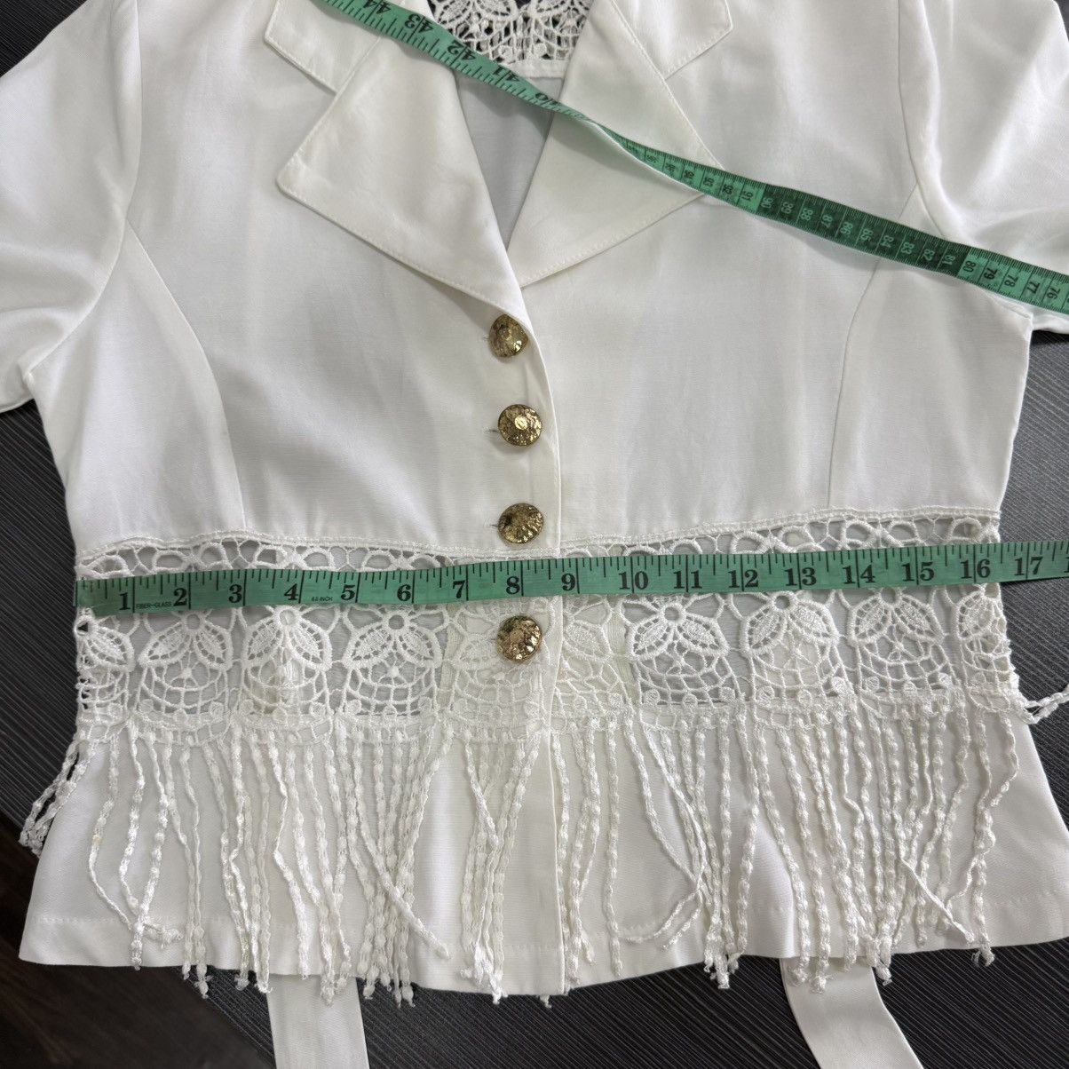 Sandro 🔥 Vintage 80s SANDRO Paris Croped Mesh Blouse Jacket Size S / US 4 / IT 40 - 7 Thumbnail