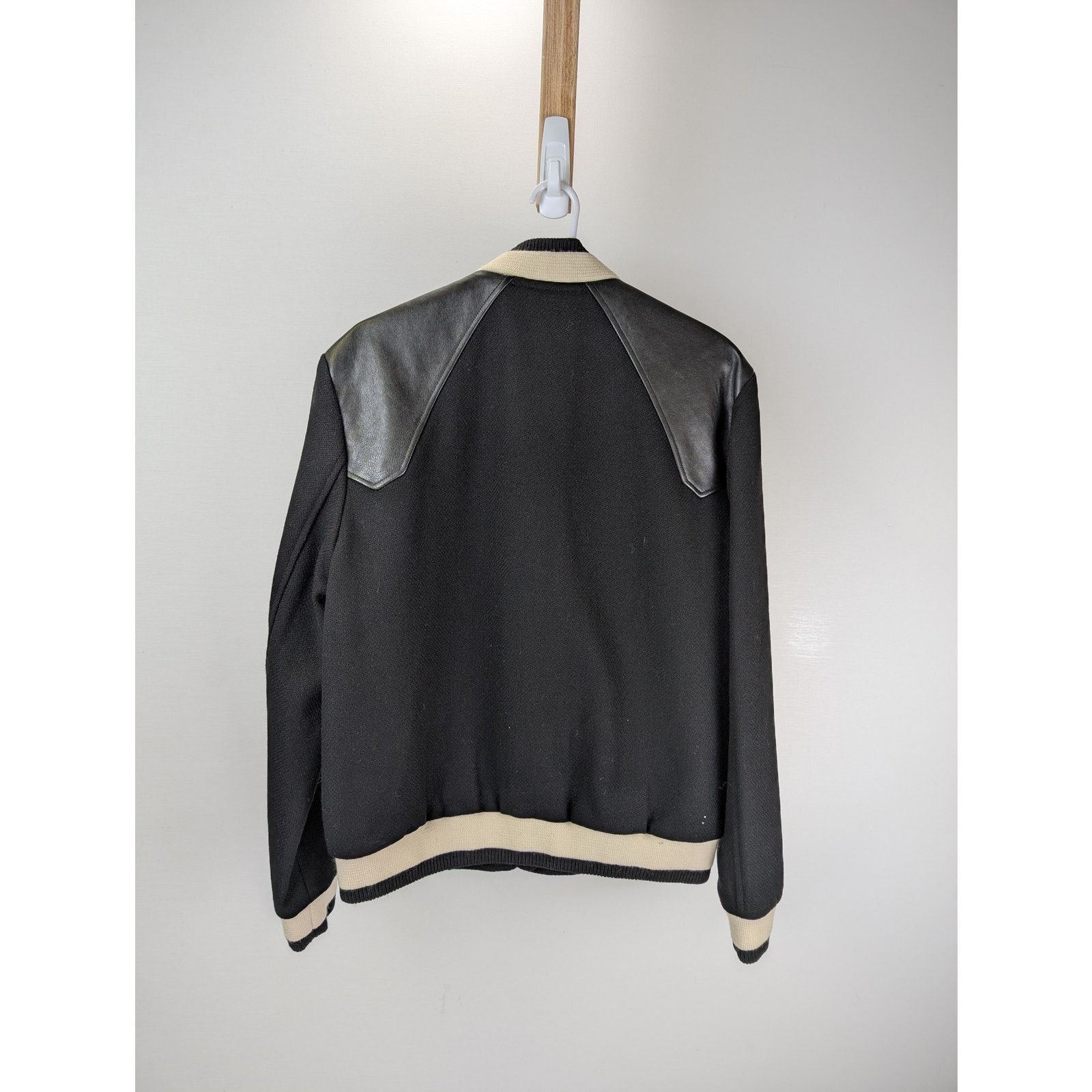 Saint Laurent Paris o1rshd1 CC20 Zipper Jacket in Black/Beige Size US M / EU 48-50 / 2 - 10 Thumbnail