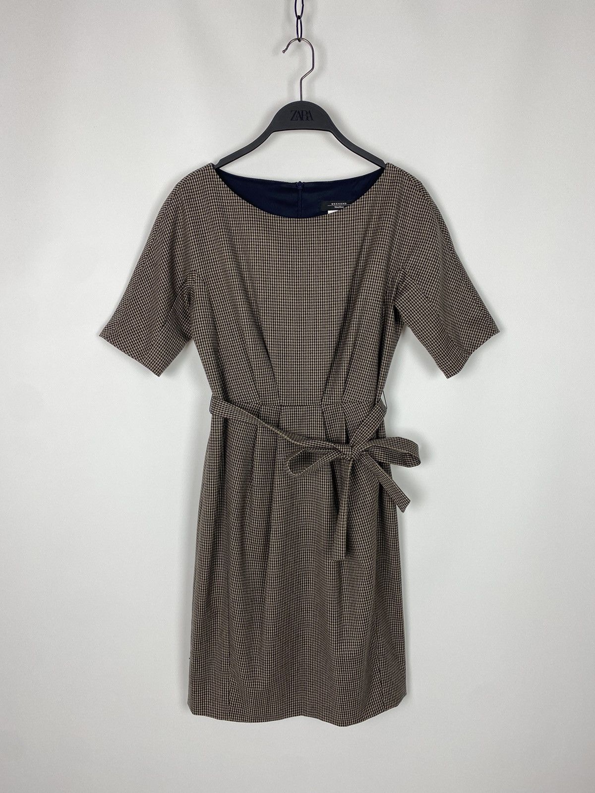 Weekend Max Mara Wool Houndstooth Midi Dress