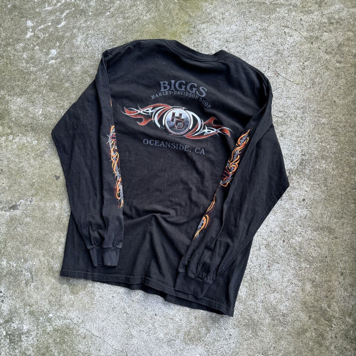 Harley Davidson Harley Faded Wire Flame Longsleeve Shirt ERD Grunge WCC Size US L / EU 52-54 / 3 - 8 Thumbnail
