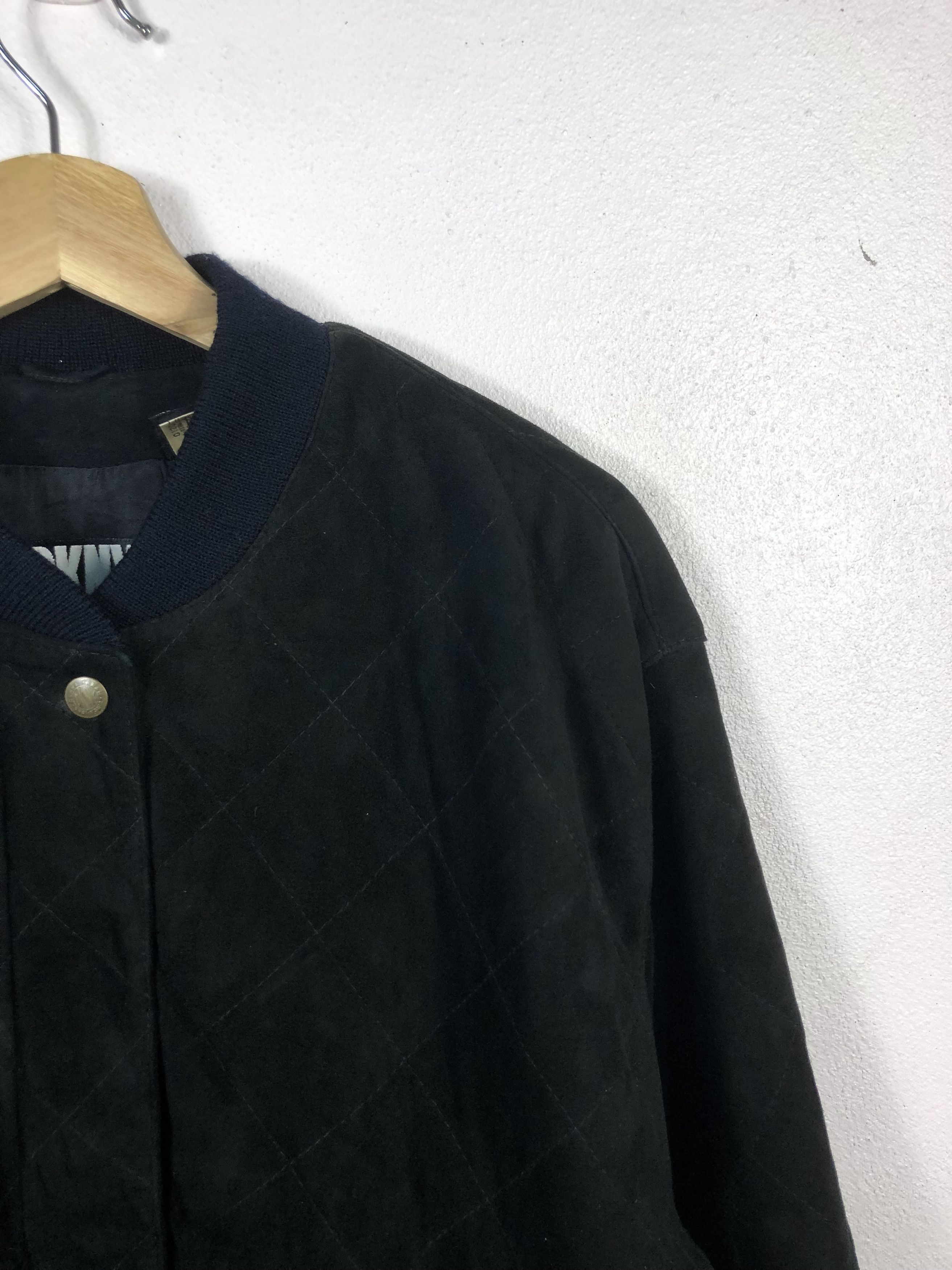 DKNY Rare Vintage 90s DKNY Lambsuede Leather Bomber Jacket Size US L / EU 52-54 / 3 - 3 Thumbnail