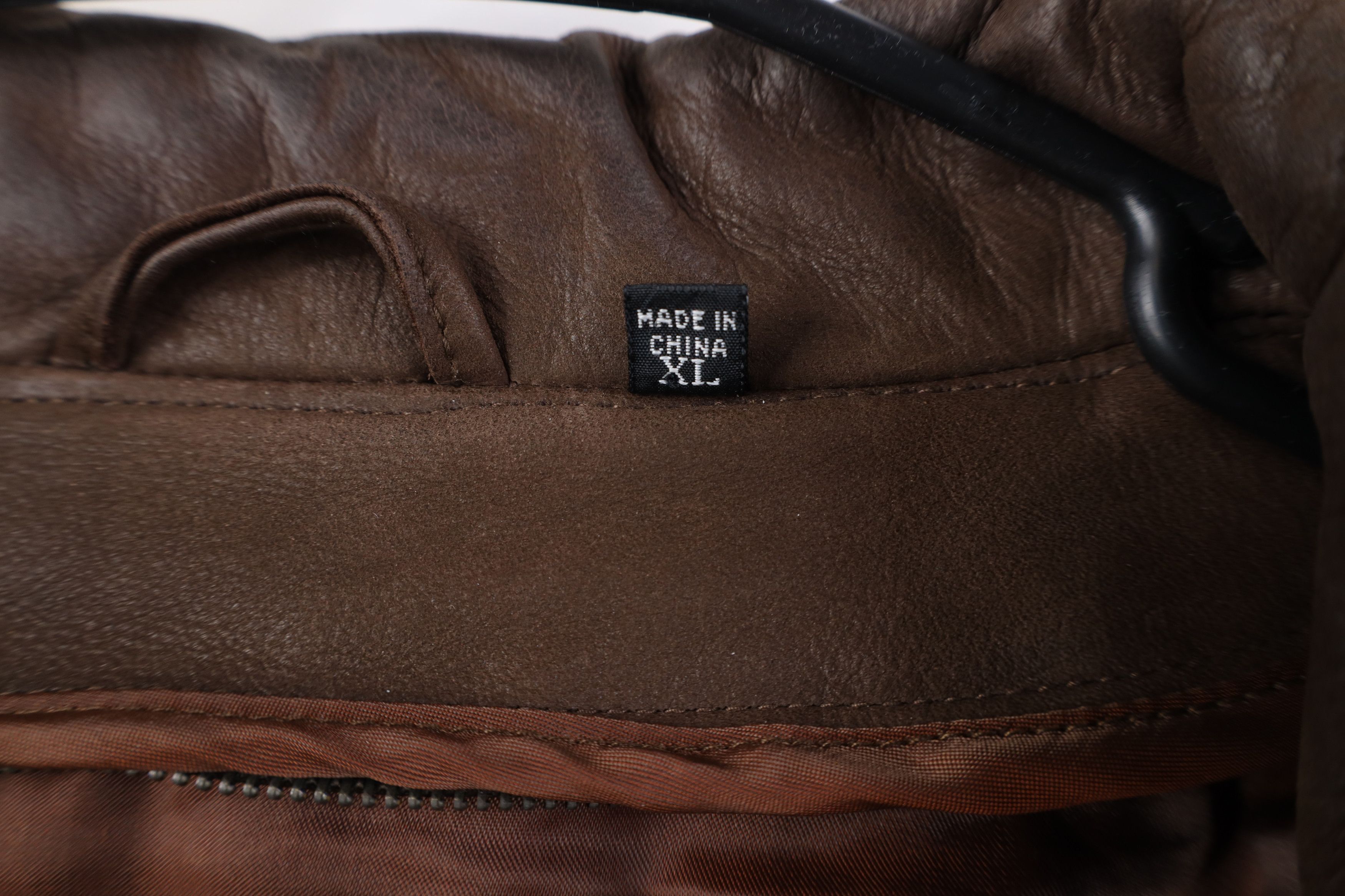 Vintage Vintage 90s Streetwear Heavy Leather Bomber Jacket Brown Size US XL / EU 56 / 4 - 10 Thumbnail