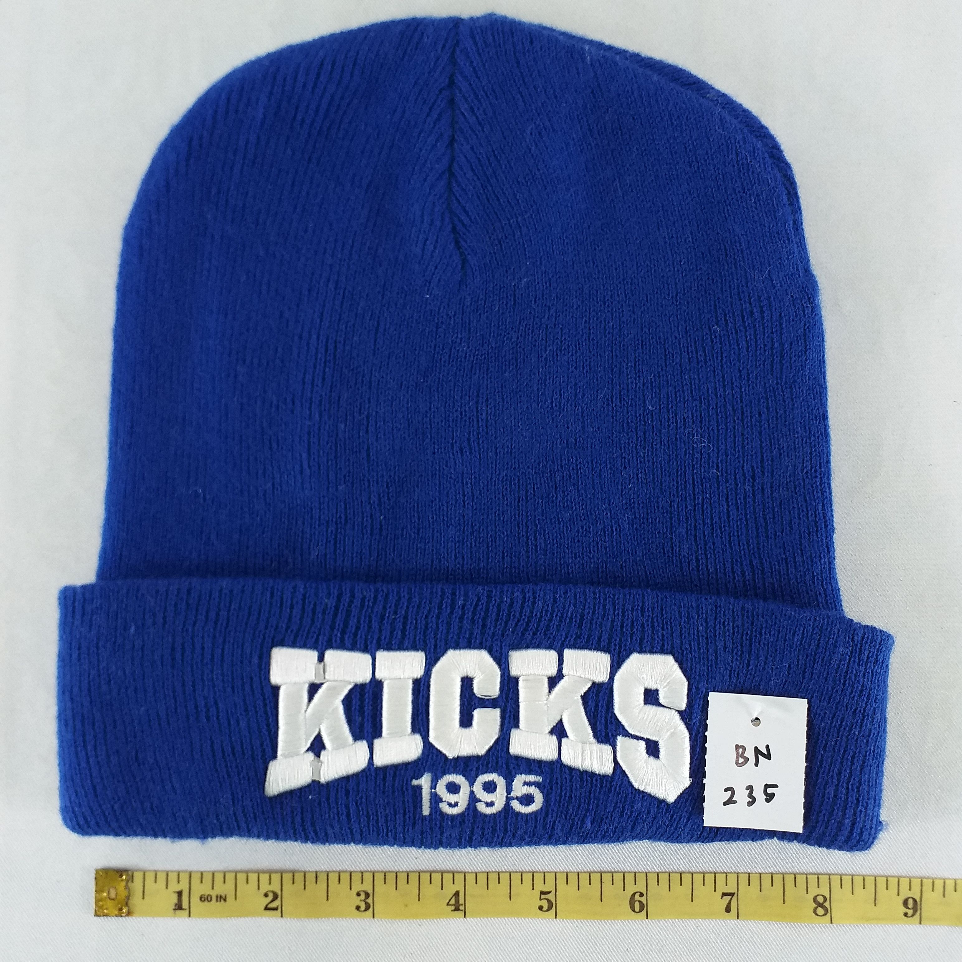 Japanese Brand Kicks 1995 Embroidery Snow Cap Hat Beanie -BN235 Size ONE SIZE - 3 Thumbnail