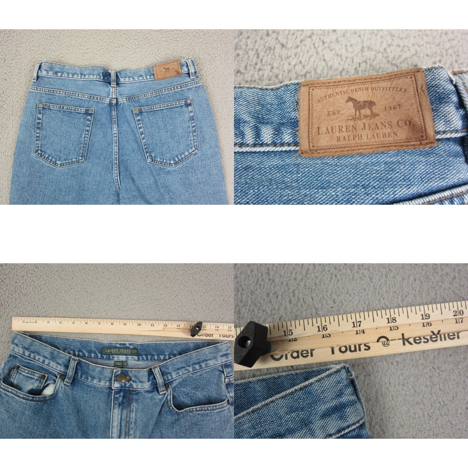 Denime VINTAGE Lauren Jeans Co. Jeans Womens 12 Blue Denim Cropped Capri 90s City Size 34" / US 12 / IT 48 - 8 Thumbnail