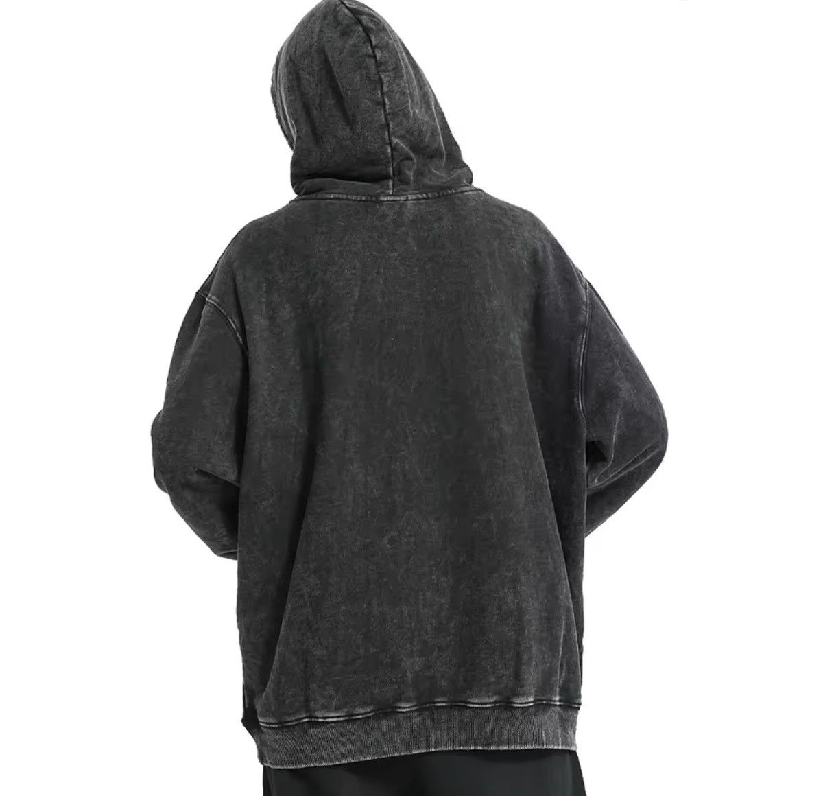 Japanese Brand Washed Black Hoodie | Mineral Acid Wash Streetwear Pullover Size US M / EU 48-50 / 2 - 2 Thumbnail
