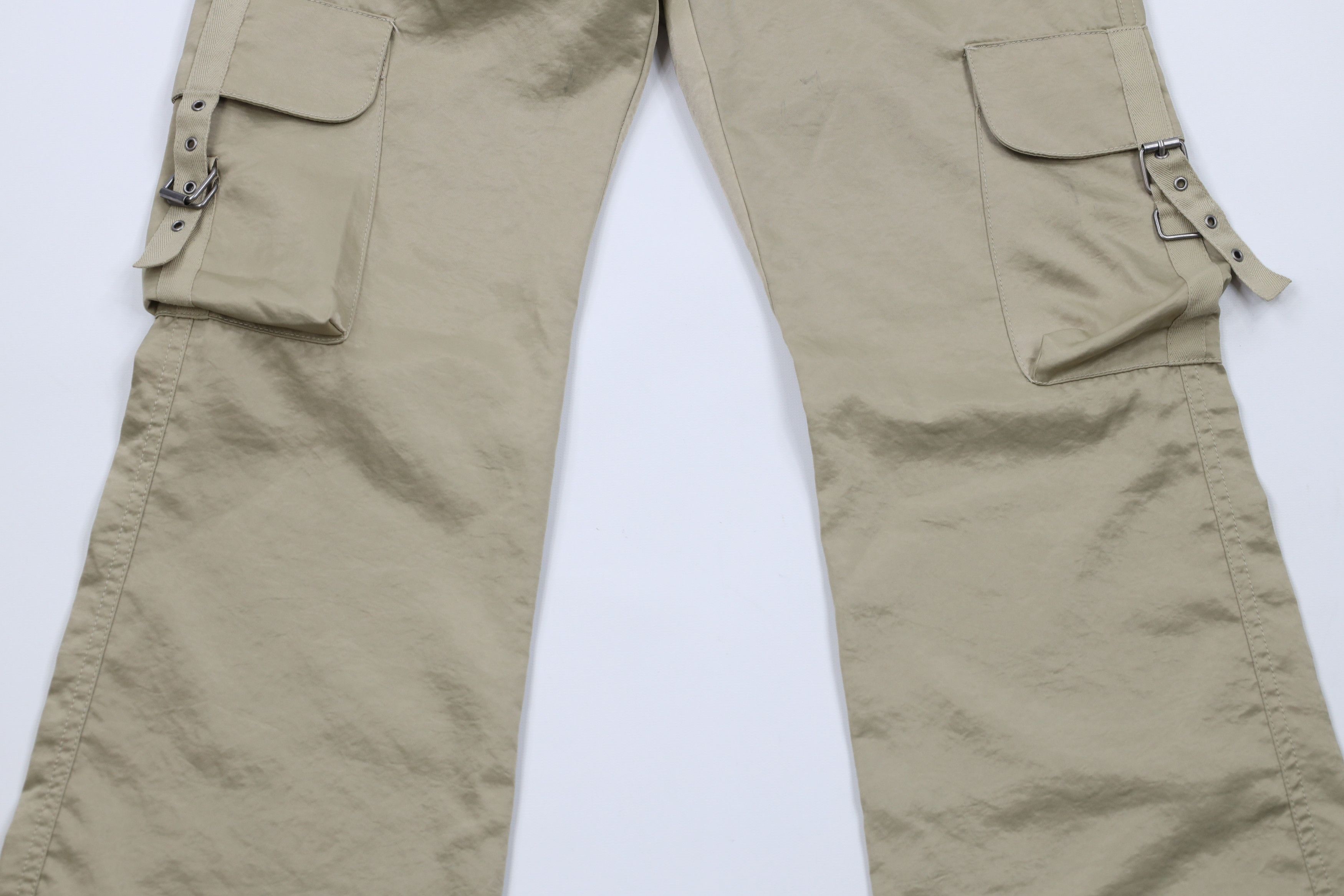 Express × Vintage Vintage Y2K Express Silky Flared Wide Leg Cargo Pants Gold Size 25" / US 0 / IT 36 - 3 Thumbnail