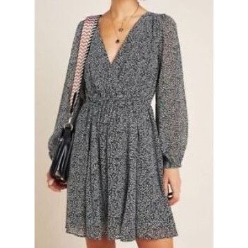 Anthropologie Maeve By Anthropologie Carolyn Black White Floral Long Sleev Size M / US 6-8 / IT 42-44 - 2 Thumbnail