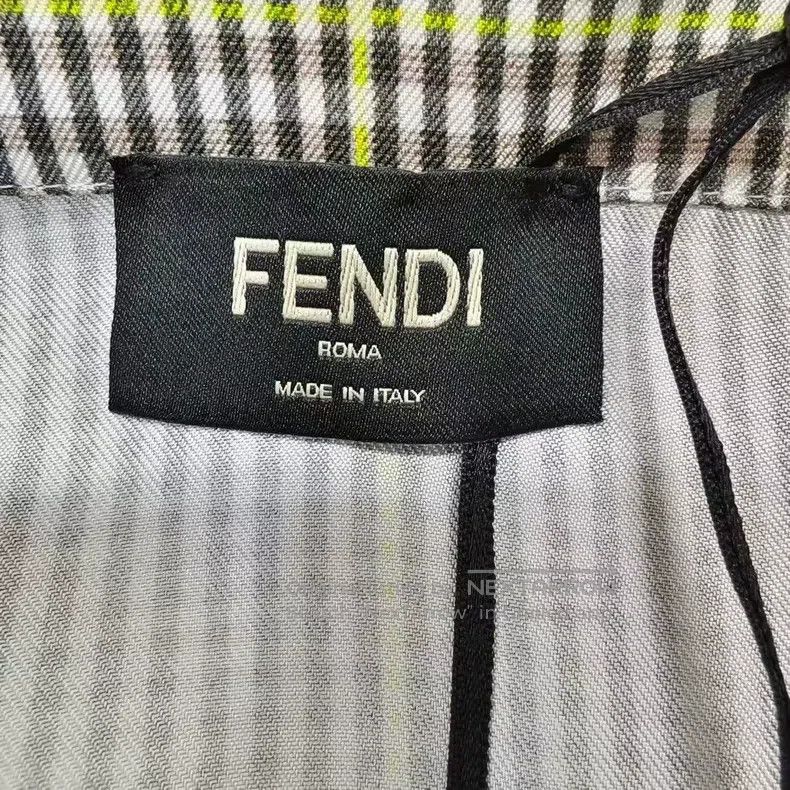 Fendi Fendi size 40 Gray checkered mulberry silk short-sleeve shi Size US XXS / EU 40 - 3 Thumbnail