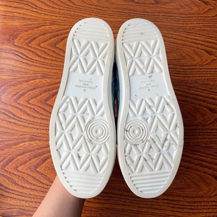 Louis Vuitton Louis Vuitton Tattoo Logo Sneakers in Blue and White -2508 Size US 10 / EU 43 - 4 Thumbnail