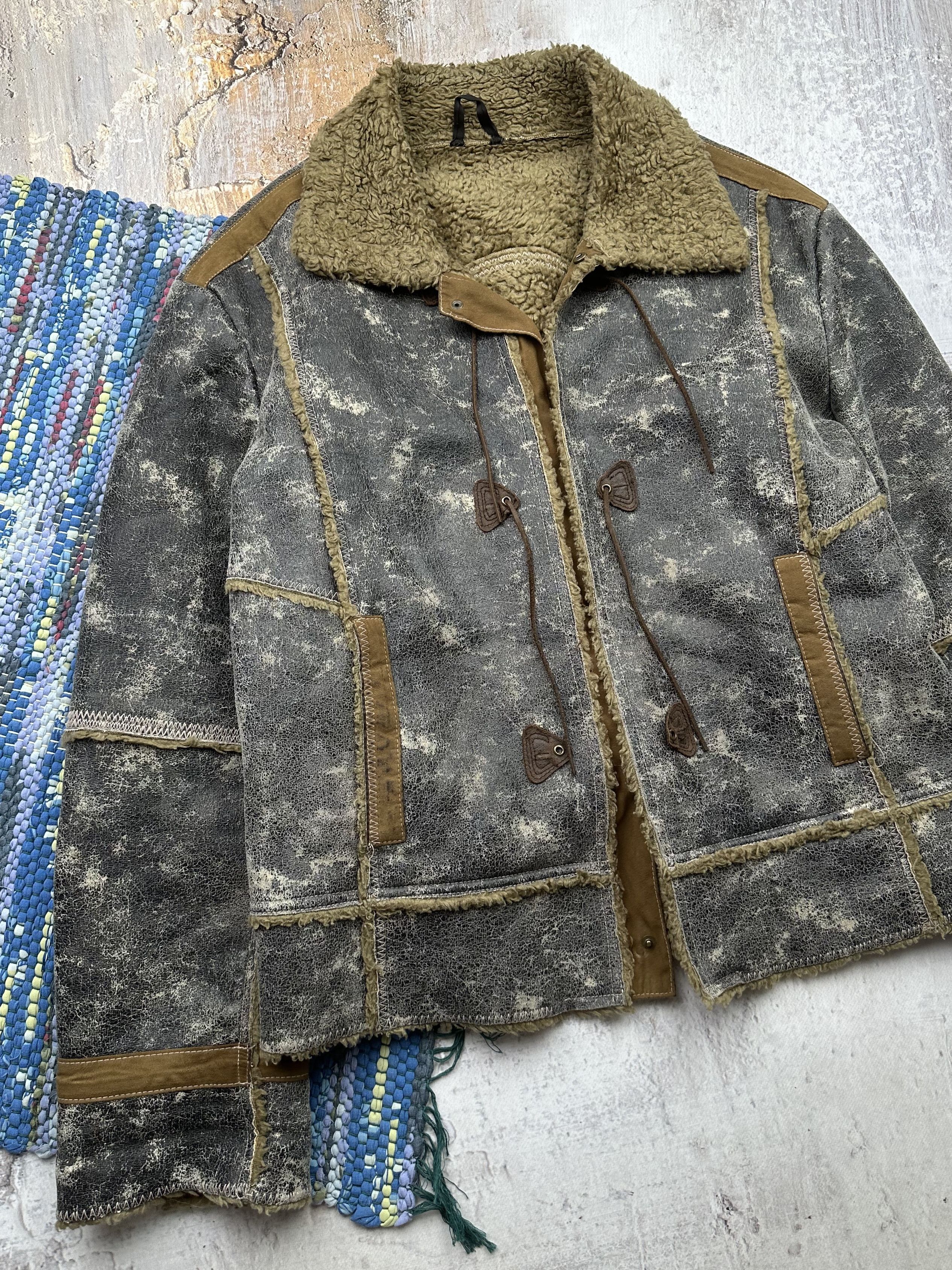 Vintage Vintage Faded Faux Sheepskin Coat A128D15(252) Size US L / EU 52-54 / 3 - 2 Thumbnail