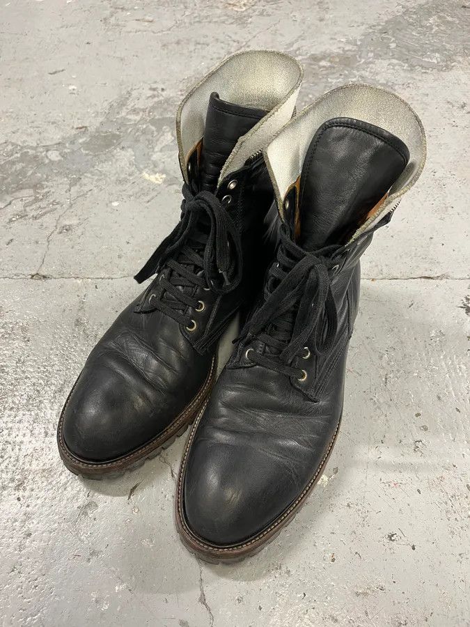 Dries Van Noten AW2017 Dries Van Noten Combat Side Zip Black Leather Boots Size US 11 / EU 44 - 6 Thumbnail