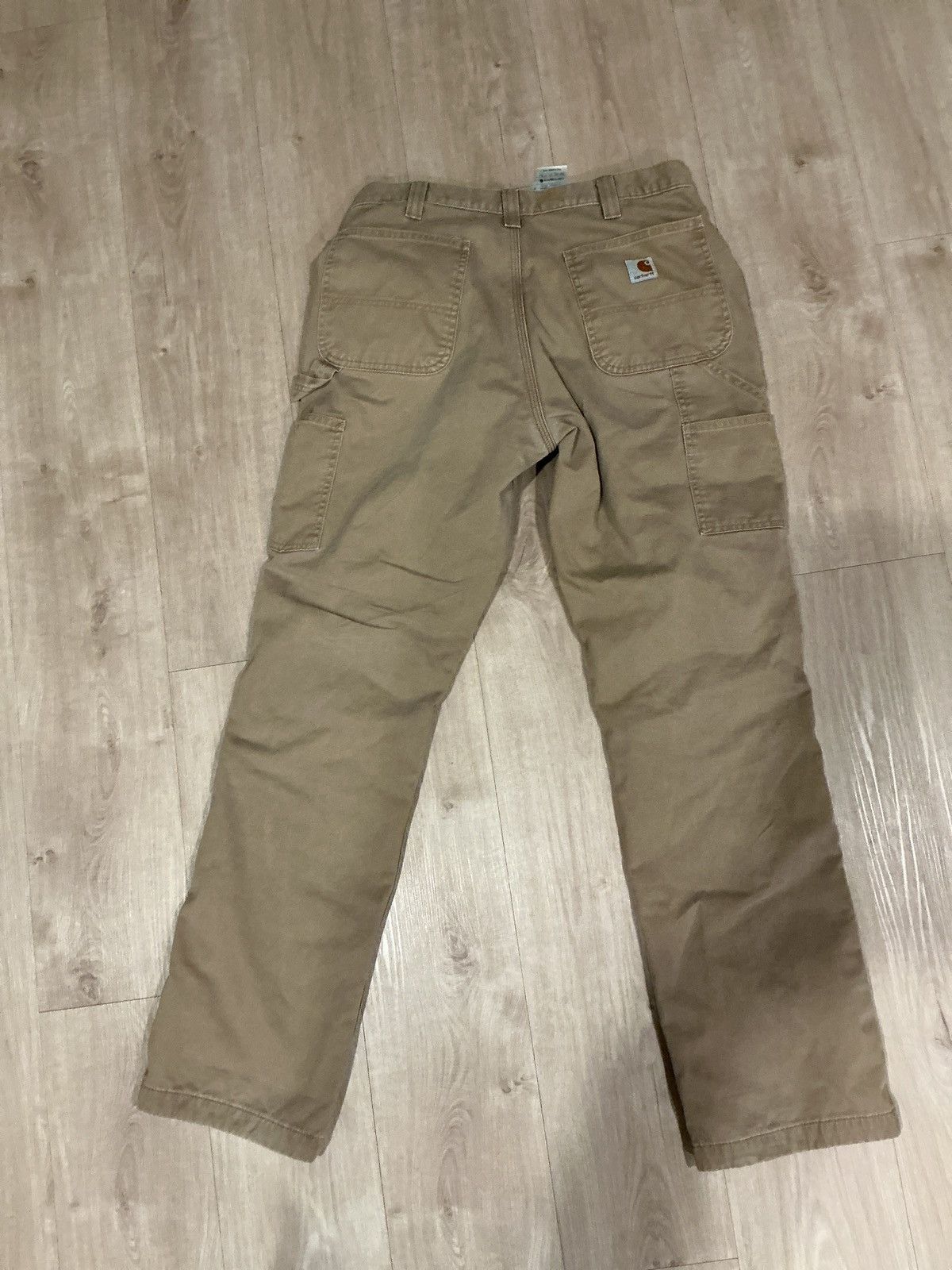 Carhartt Carhartt khaki workwear plaid lining pants Size US 33 - 5 Thumbnail