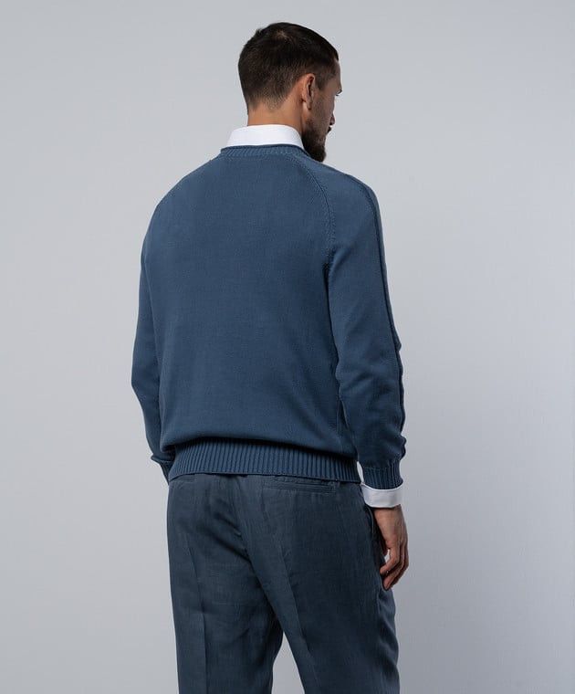 Brunello Cucinelli o1w1db10925 Sweater in Blue Size US M / EU 48-50 / 2 - 4 Thumbnail
