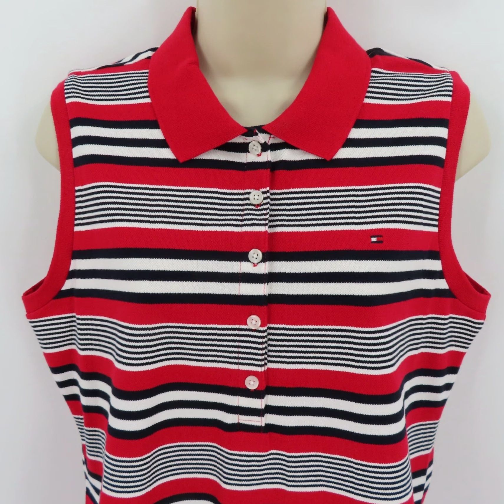 Tommy Hilfiger **Tommy Hilfiger Women Red Medium Collared Sleeveless Polo Shirt NEW** User: **Tommy Hilfiger Women Red Medium Collared Sleeveless Polo Shirt NEW** Size M / US 6-8 / IT 42-44 - 2 Thumbnail