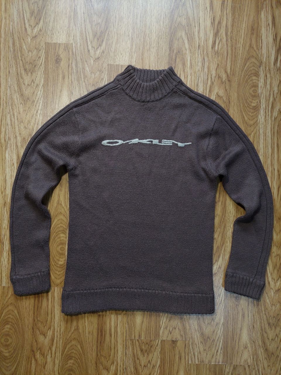 Pre-owned Oakley X Outdoor Life Vintage Oakley 2005 Sweater Sweater Script Embroidered Brown