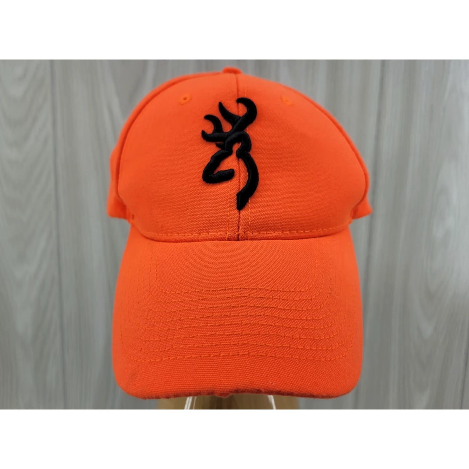 Vintage Browning Blaze Orange Hat w/ Black 3-D Embroidered Logo Adjustable Baseball Cap Unisex Adults One Size Orange Hunting Classic Style Mens/Womens Size 44L - 4 Thumbnail