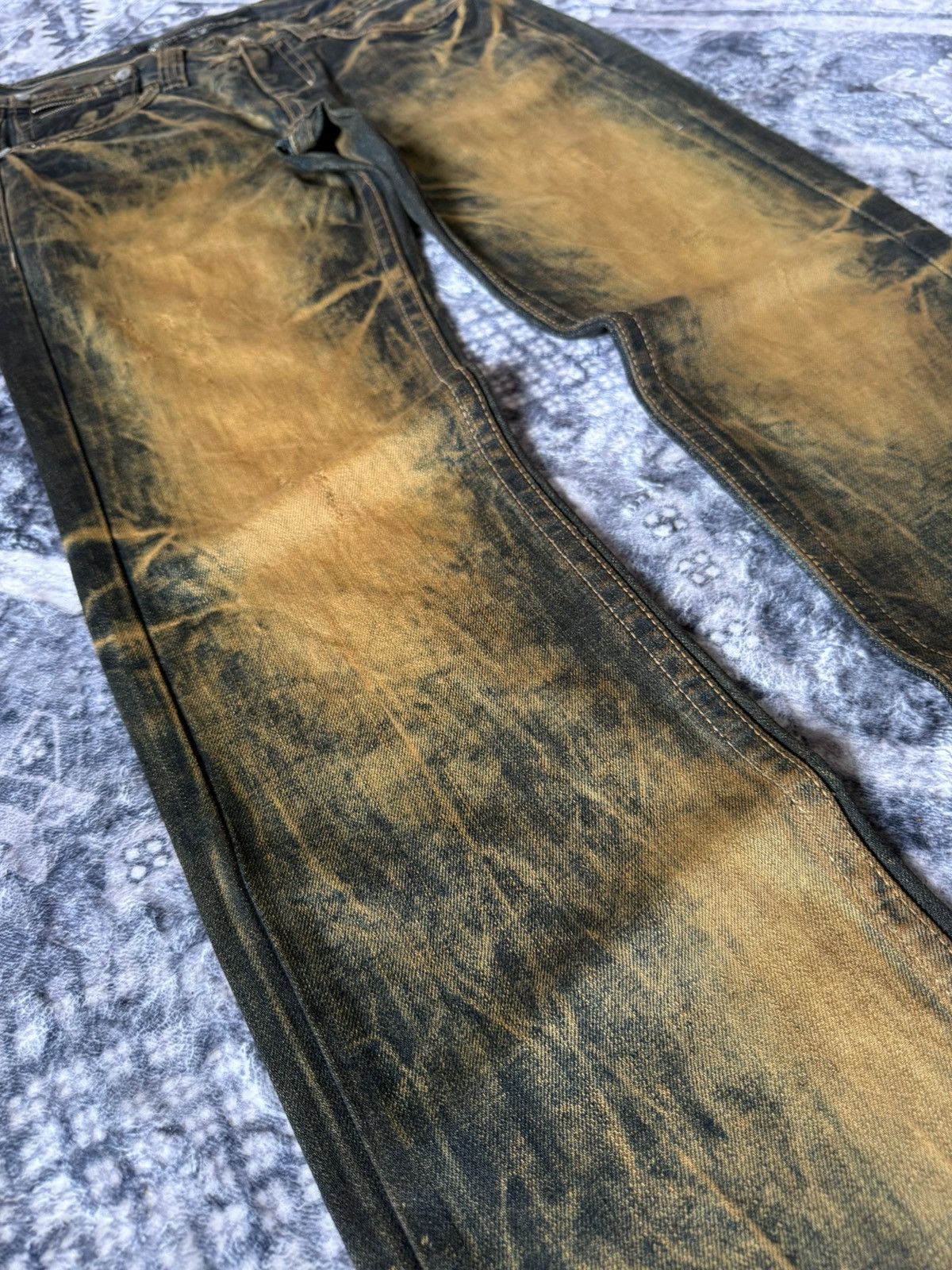 If Six Was Nine Red Pepper Shadow Mud Wash Embroidered Wings Jeans Size US 29 - 7 Thumbnail